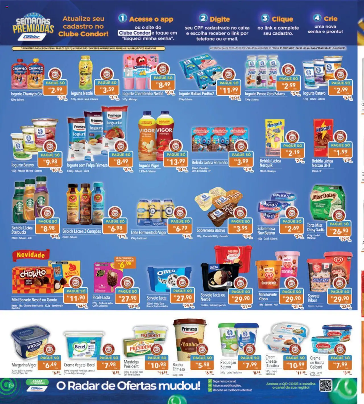 Supermercados Condor Folheto - válido de 10.09.2025 | Página: 12 | Produtos: Nescau, Iogurte, Bebida, Requeijão