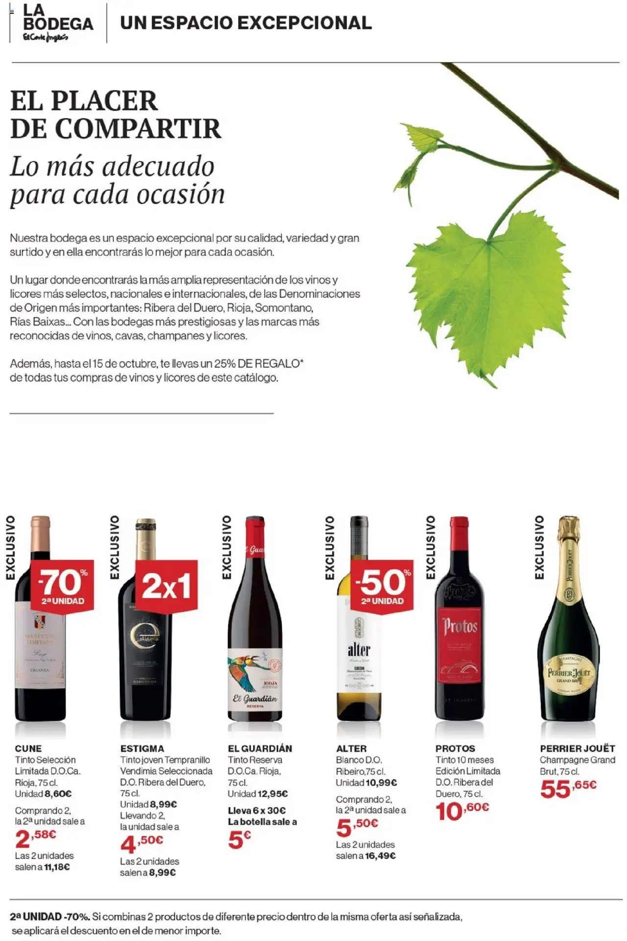 Nuevas ofertas de El Corte Inglés válidas en toda la República Mexicana desde el 02.10.2025. ¡Encuentra las mejores ofertas en El Corte Inglés - Catálogo La Bodega! | Página: 2 | Productos: Champagne, Botella, Té
