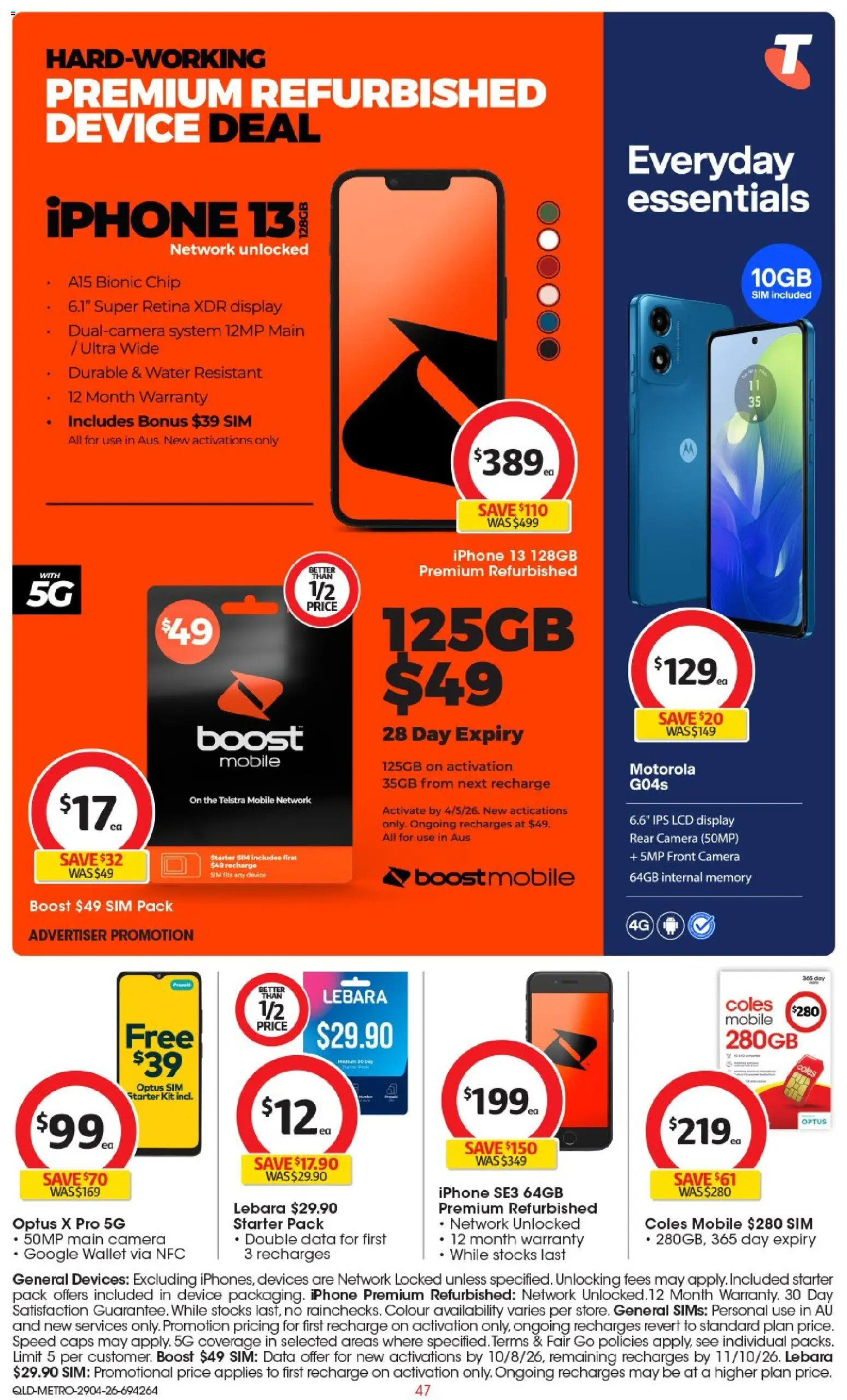 Coles catalogue - valid from 29.04.2026 | Page: 47 | Products: Water, Wallet, Device, Iphone