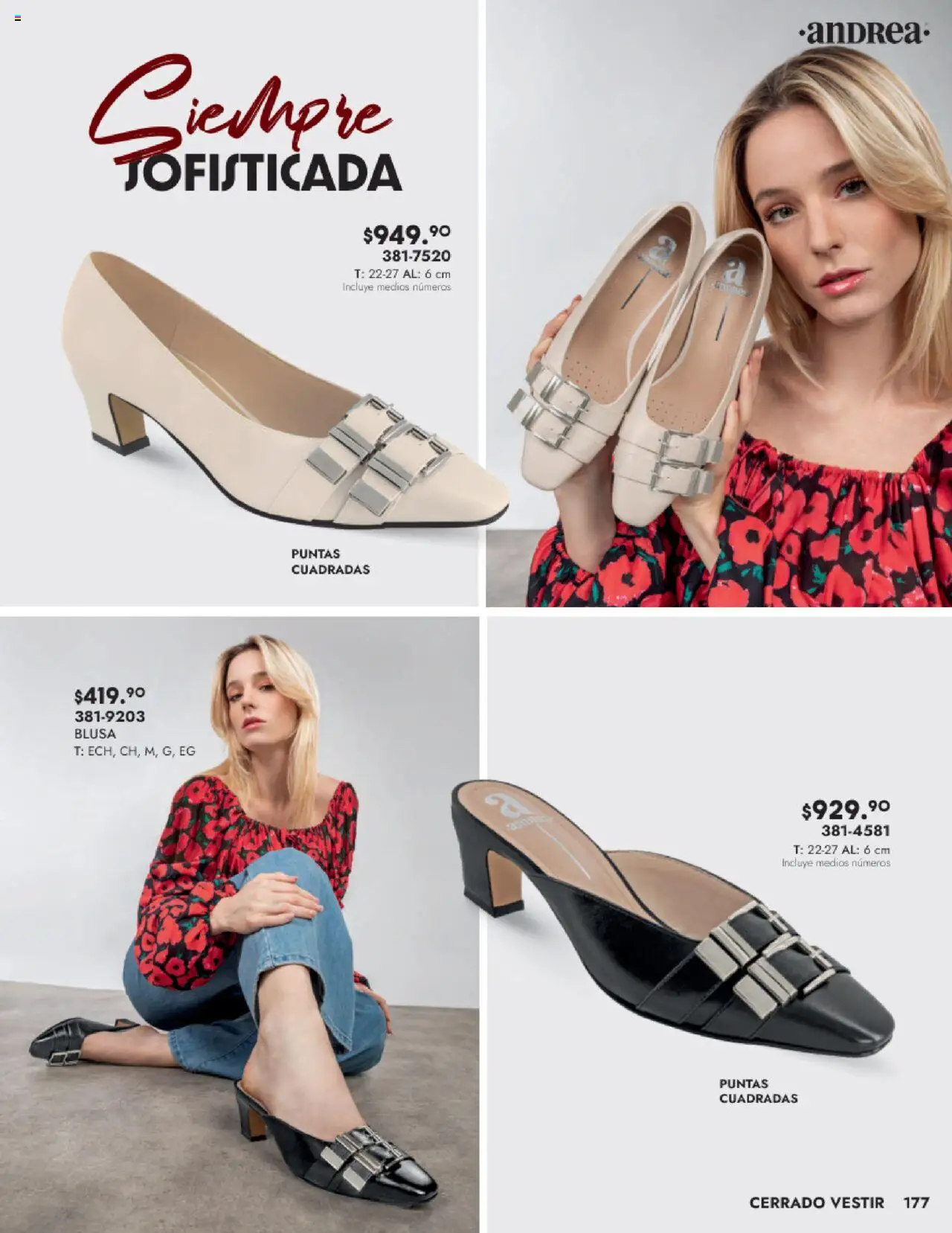 Nuevas ofertas de Andrea válidas en toda la República Mexicana desde el 24.08.2025. ¡Encuentra las mejores ofertas en Andrea - Catálogo Calzado Dama! | Página: 177 | Productos: Blusa
