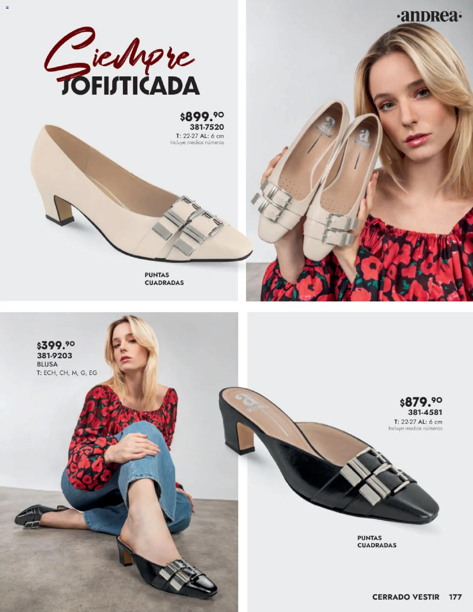 Nuevas ofertas de Andrea válidas en toda la República Mexicana desde el 24.08.2025. ¡Encuentra las mejores ofertas en Andrea - Catálogo Calzado Dama! | Página: 177 | Productos: Blusa