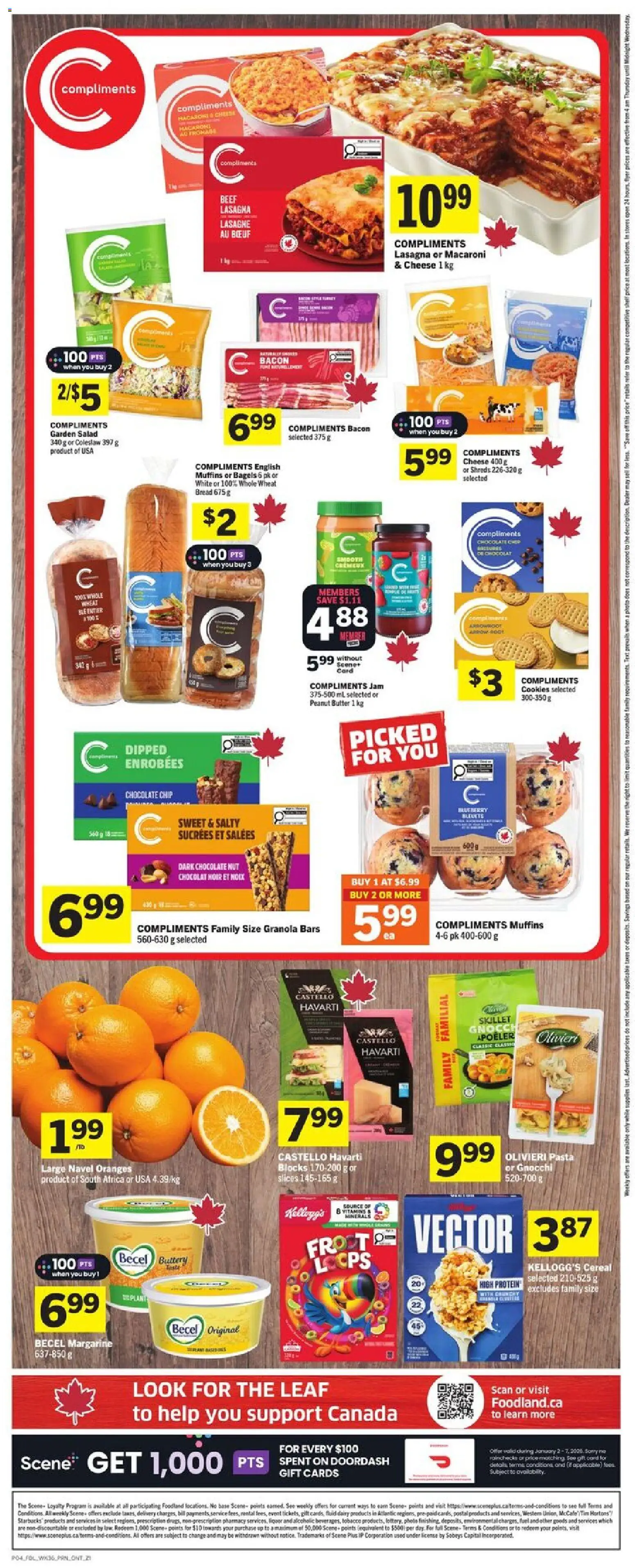 Foodland flyer valid from 01.01.2026 | Page: 2 | Products: Pasta, Salad, Cheese, Oranges