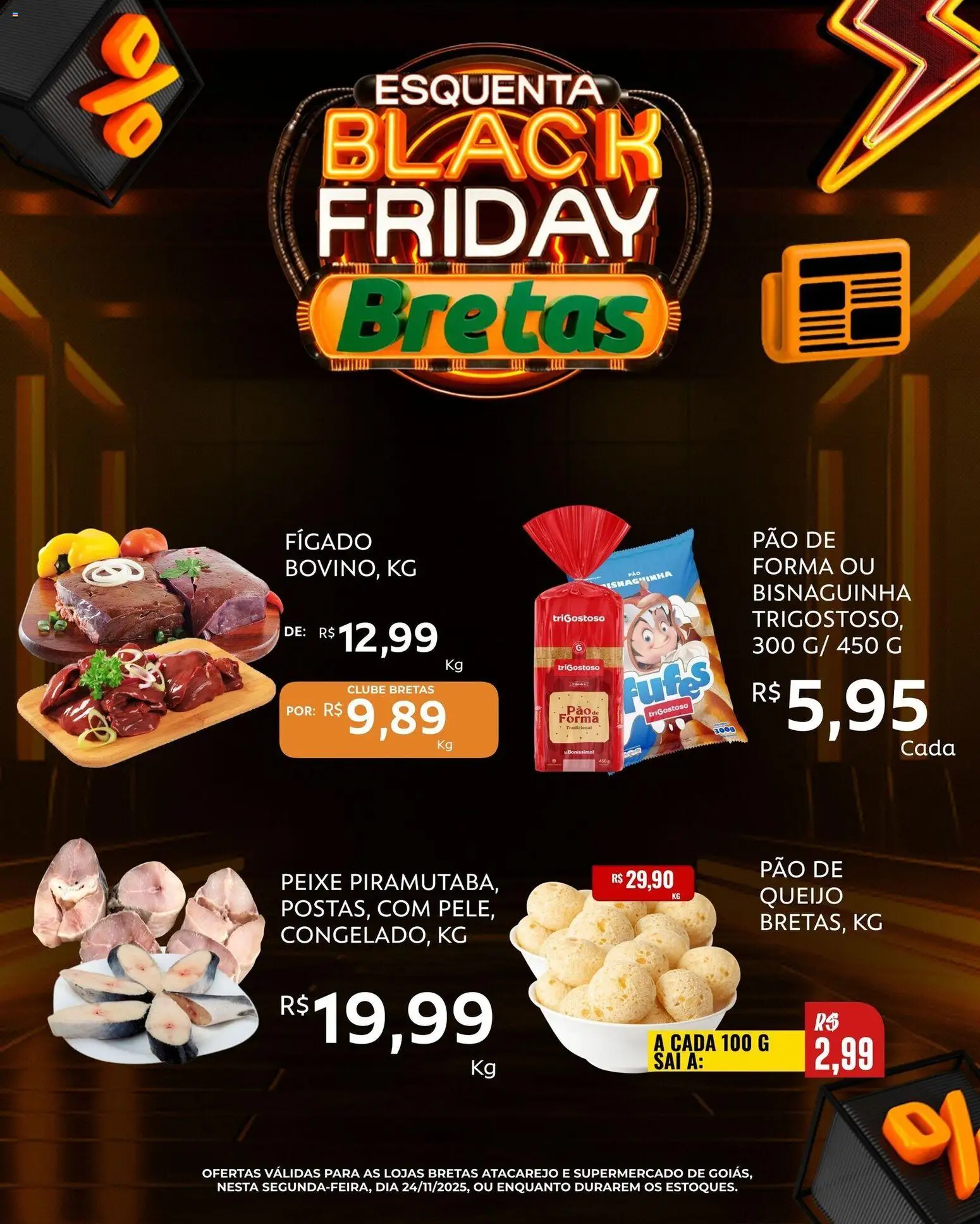 Bretas Folheto - válido de 24.11.2025 | Página: 4 | Produtos: Queijo, Pão, Peixe, Pão de forma