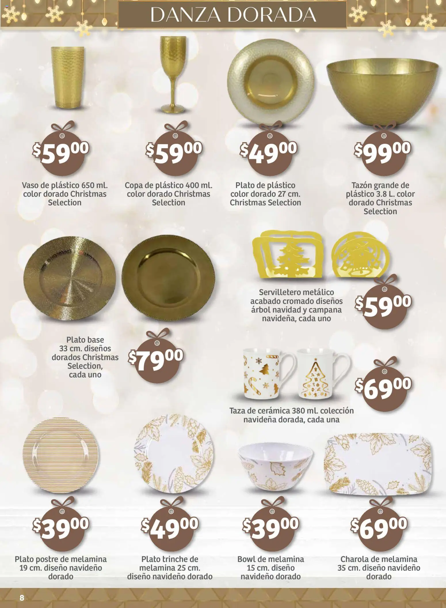 Nuevas ofertas de Soriana válidas en toda la República Mexicana desde el 25.09.2025. ¡Encuentra las mejores ofertas en Soriana - Decoración Navideña Mercado Nacional! | Página: 8 | Productos: Taza, Bowl, Servilletero, Campana