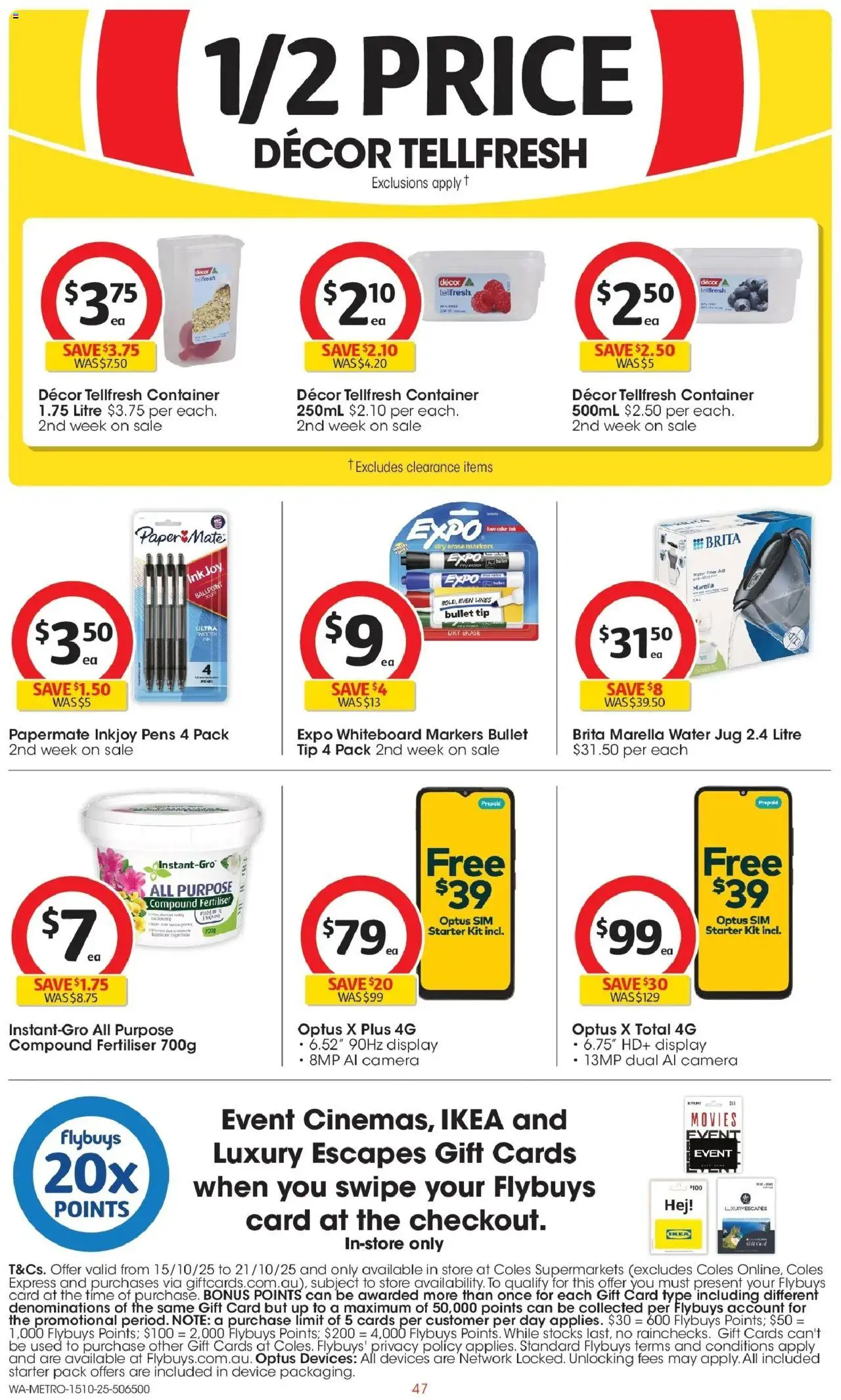 Coles catalogue - valid from 15.10.2025 | Page: 47 | Products: Decor, Water, Device, Camera