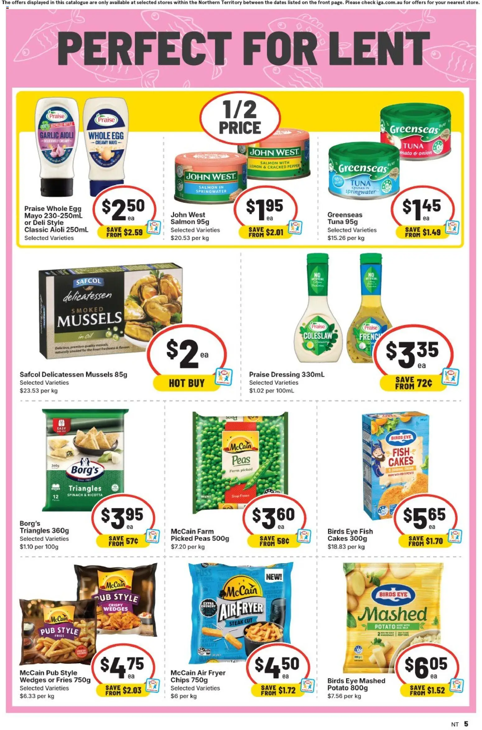 IGA catalogue - valid from 11.03.2026 | Page: 5 | Products: Steak, Lemon, Garlic, Tuna