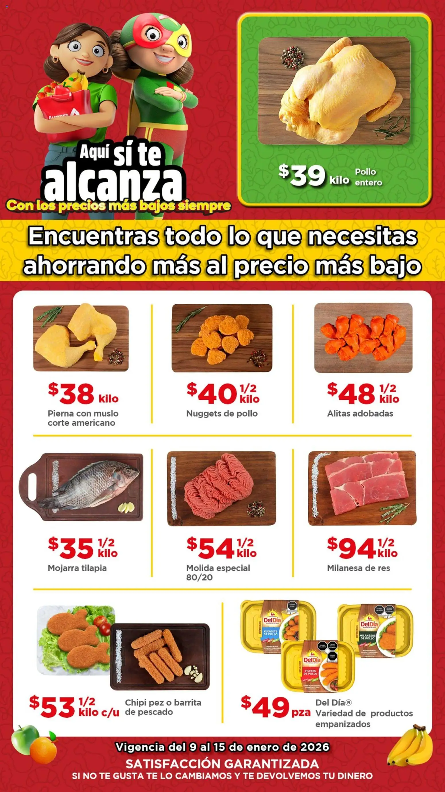 Nuevas ofertas de Bodega Aurrerá válidas en toda la República Mexicana desde el 09.01.2026. ¡Encuentra las mejores ofertas en Bodega Aurrerá folleto Ofertas! | Página: 1 | Productos: Pollo, Milanesa, Pez, Té