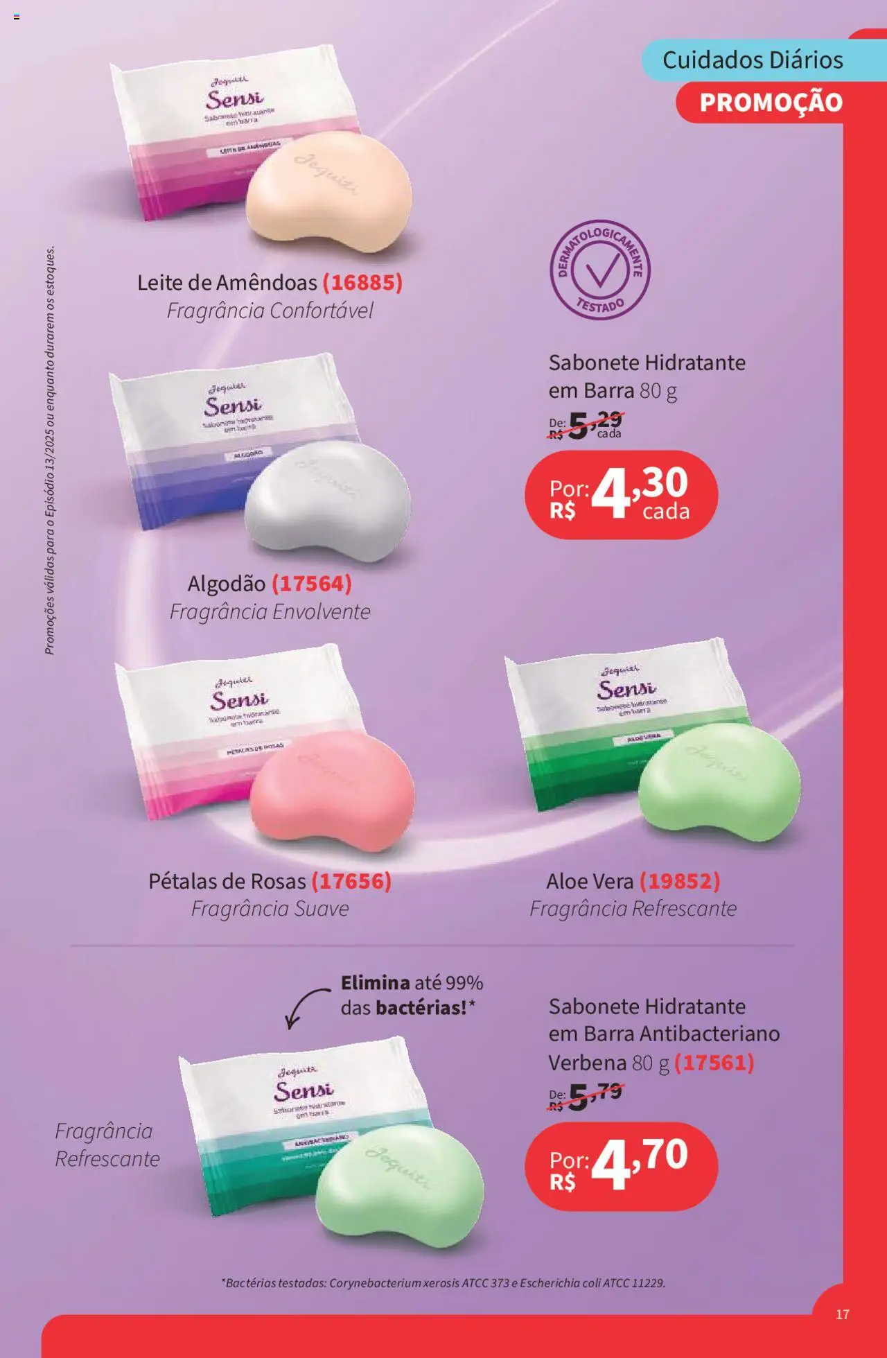 Jequiti Folheto - válido de 19.09.2025 | Página: 17 | Produtos: Leite, Sabonete, Algodão, Amêndoas
