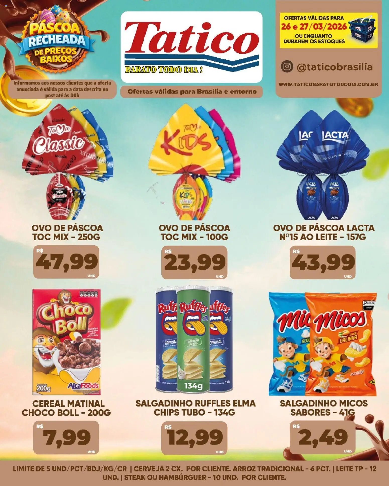 Tatico Folheto - válido de 26.03.2026 | Página: 8 | Produtos: Ovo de páscoa, Leite, Arroz, Hambúrguer