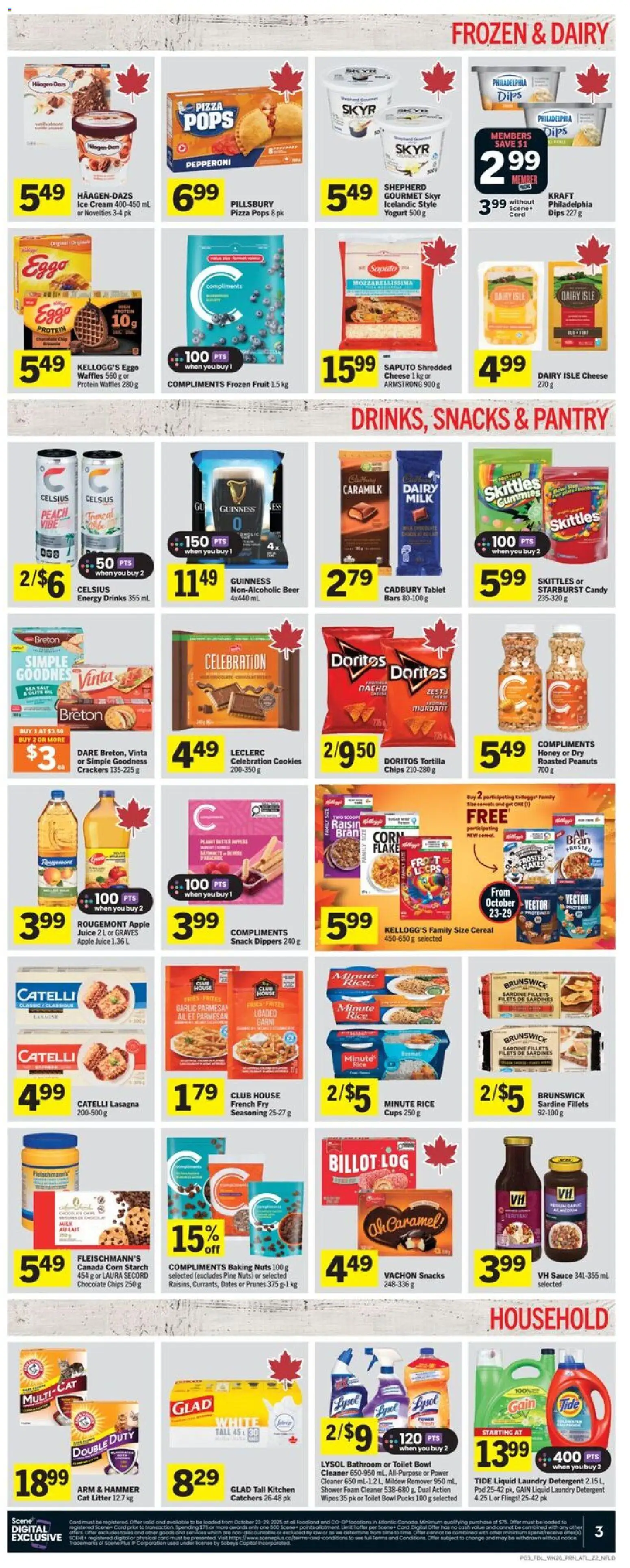 Foodland flyer valid from 23.10.2025 | Page: 4 | Products: Nuts, Ice cream, Chocolate, Pizza