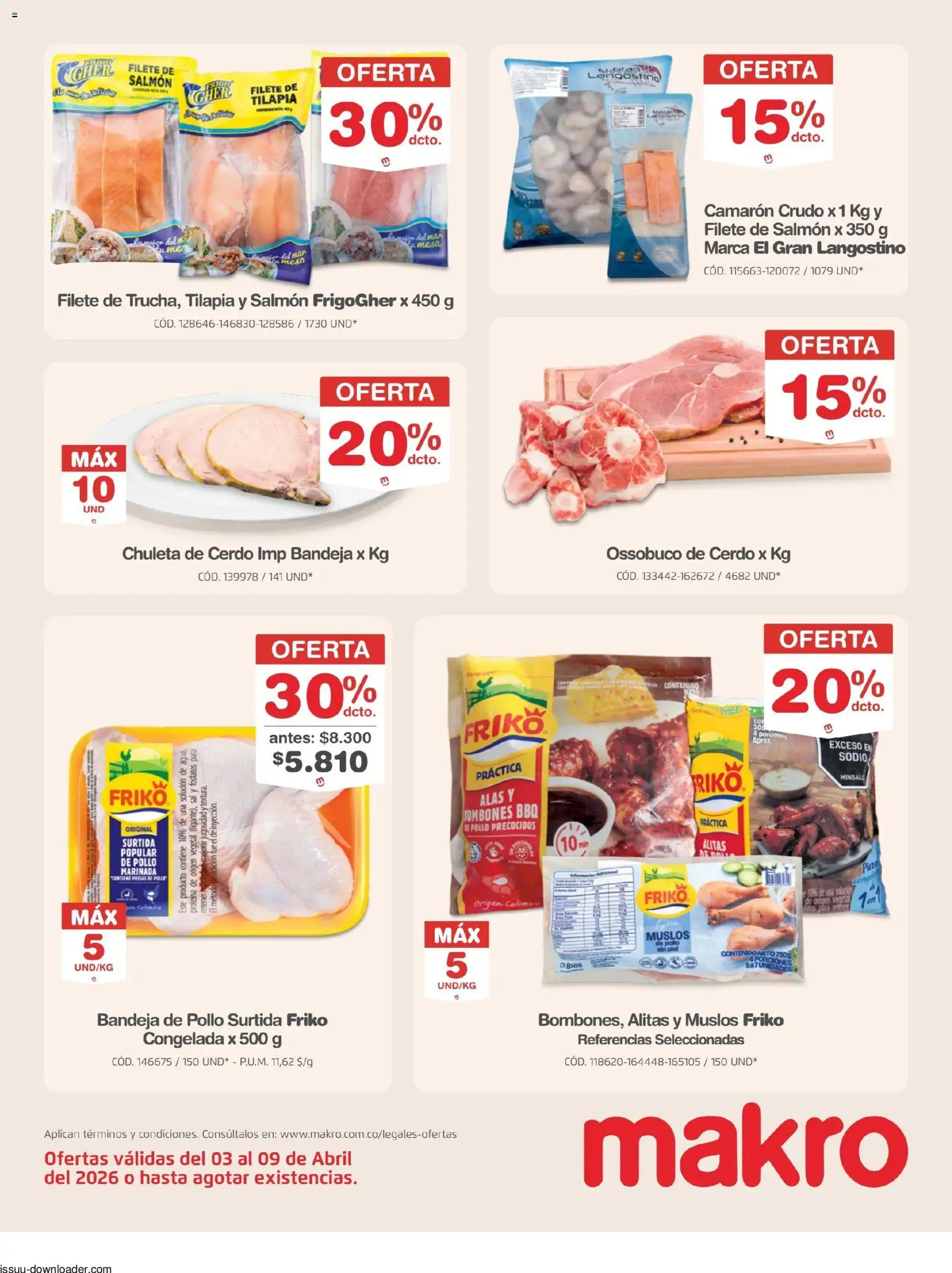 Makro revista - valida desde el 03.04.2026 | Página: 5 | Productos: Cerdo, Bandeja, Sal, Pizza