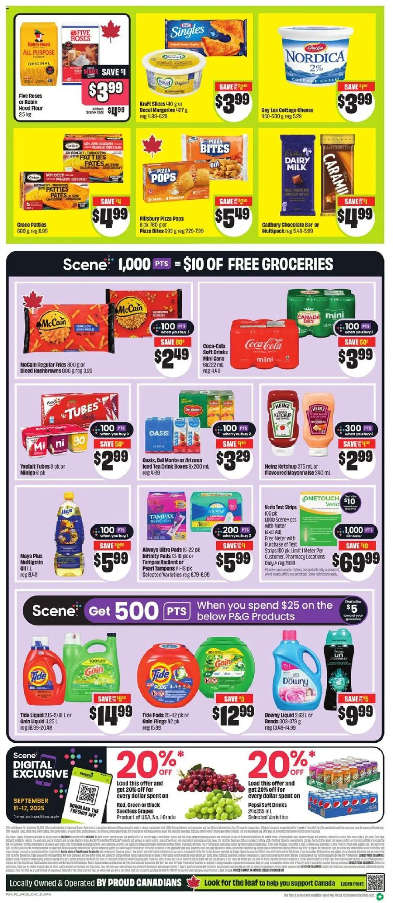 FreshCo flyer valid from 11.09.2025 | Page: 2 | Products: Cottage cheese, Milk, Cheese, Chocolate