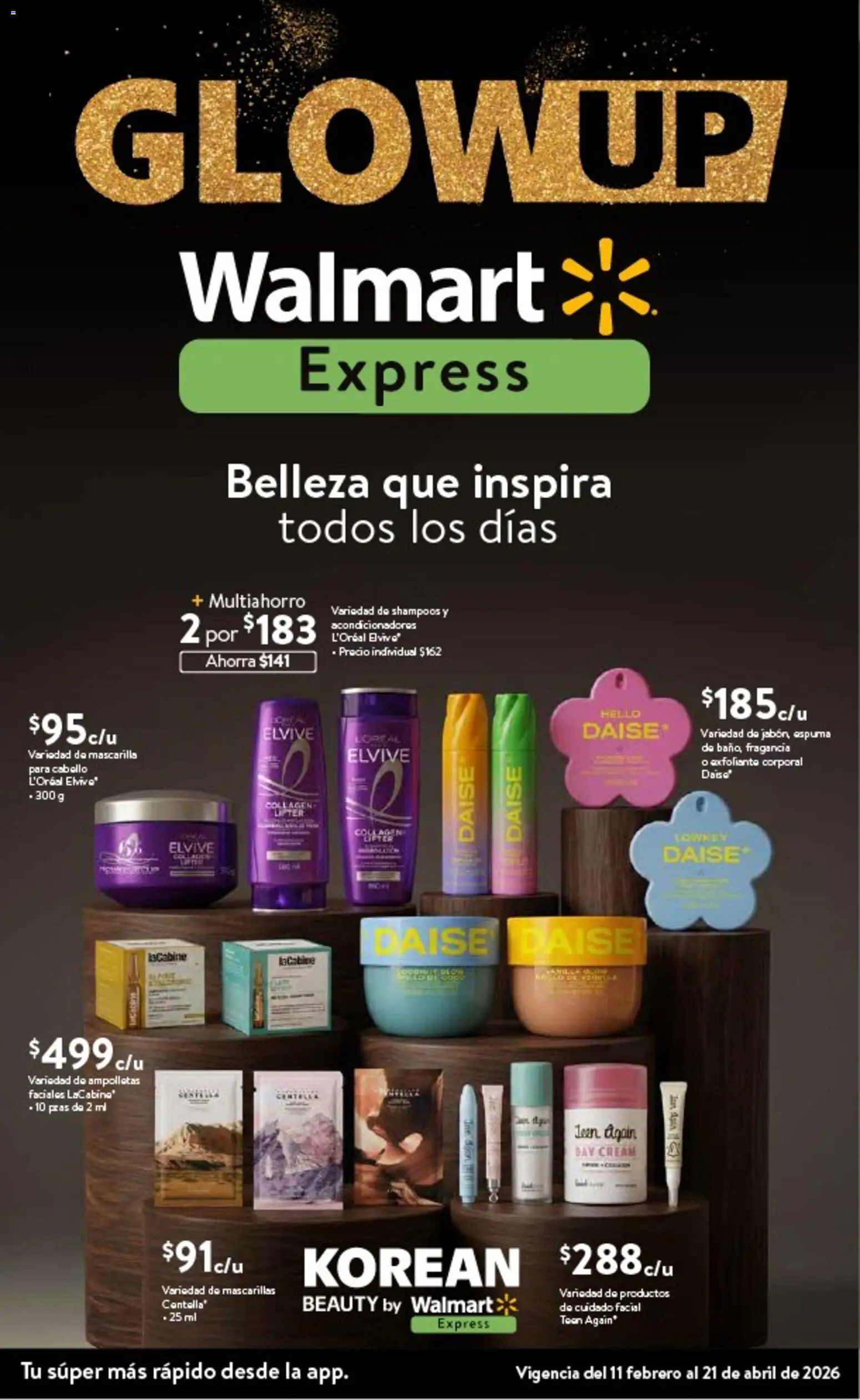 Nuevas ofertas de Walmart Express válidas en toda la República Mexicana desde el 11.02.2026. ¡Encuentra las mejores ofertas en Walmart Express folleto! | Página: 1 | Productos: Exfoliante corporal, Fragancia, Mascarilla