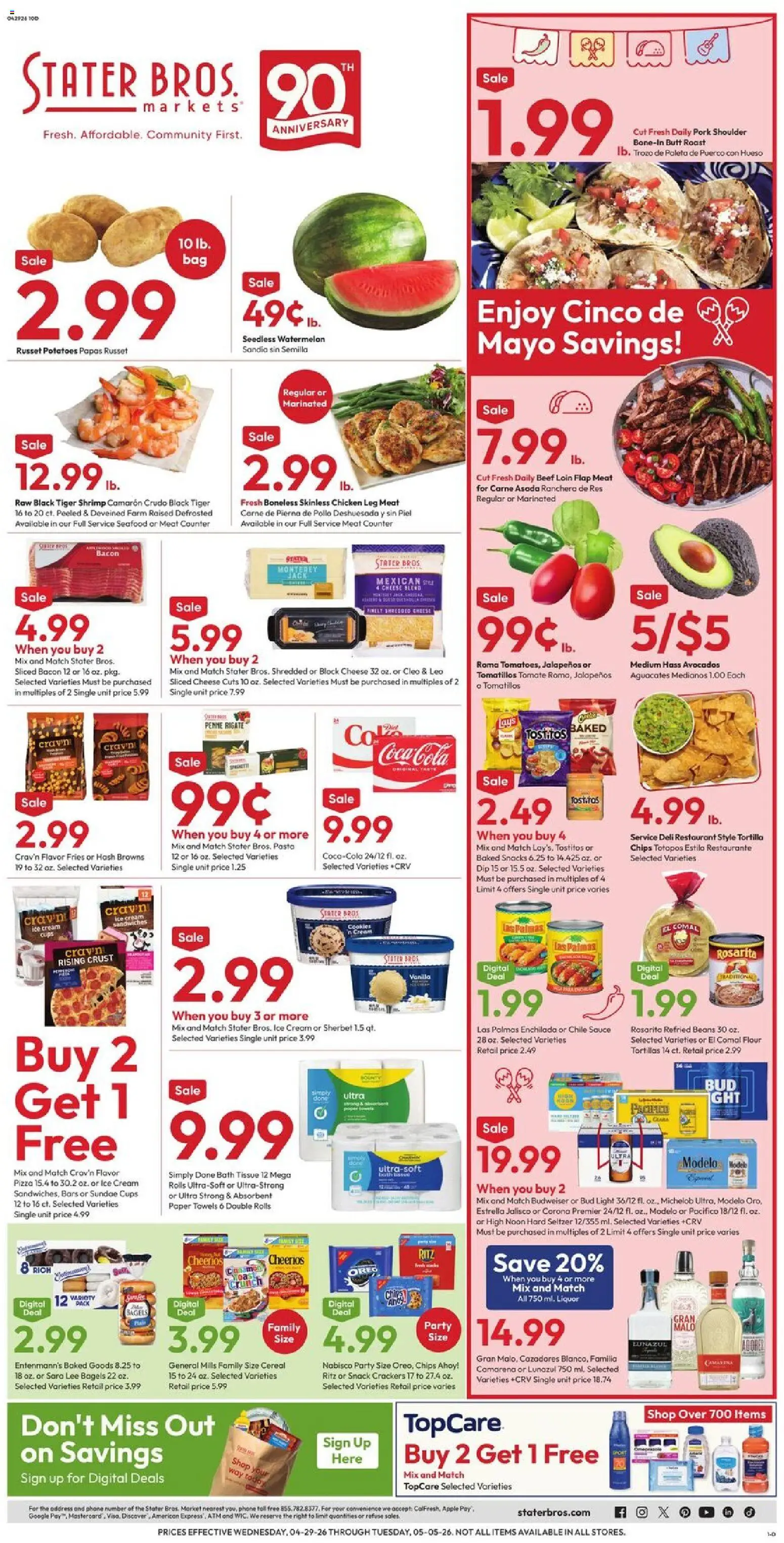 The new Stater Bros flyer is now online. See all May offers on your mobile and save! | United States