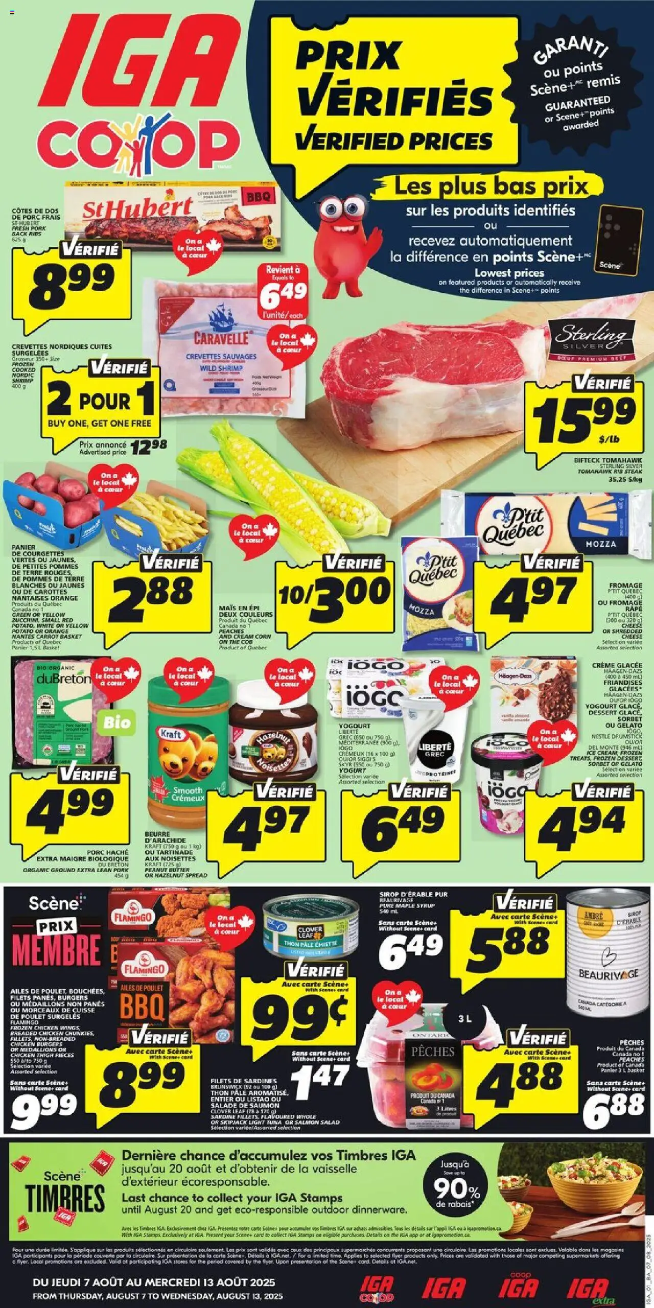 IGA flyer valid from 07.08.2025 | Page: 1 | Products: Beef, Cream, Butter, Cheese