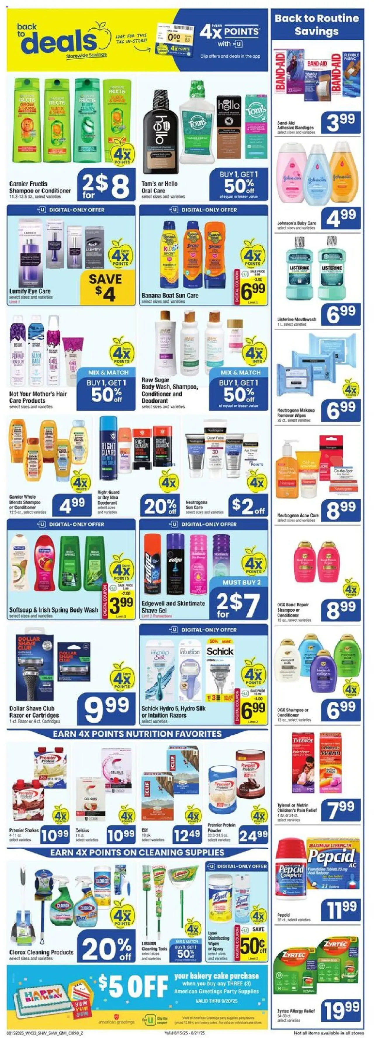 Shaw's Weekly Ad - valid from 15.08.2025 | Page: 5 | Products: Bakery, Protein Powder, Hair conditioner, Shave Gel