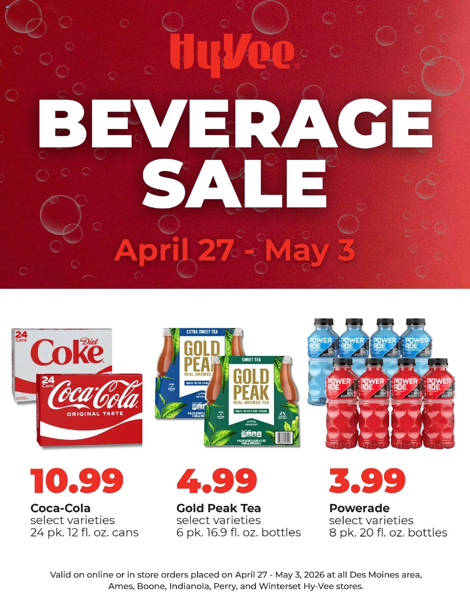 HyVee Beverage Sale - valid from 27.04.2026 | Page: 1 | Products: Tea, Sugar