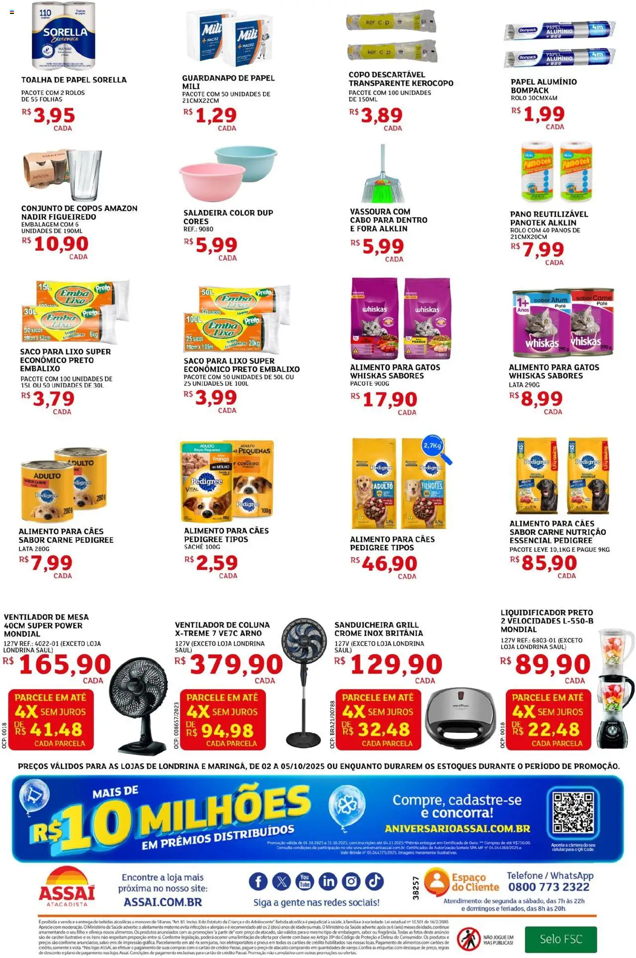 Assaí Atacadista Folheto - válido de 02.10.2025 | Página: 8 | Produtos: Mesa, Cordeiro, Câmera, Cabo