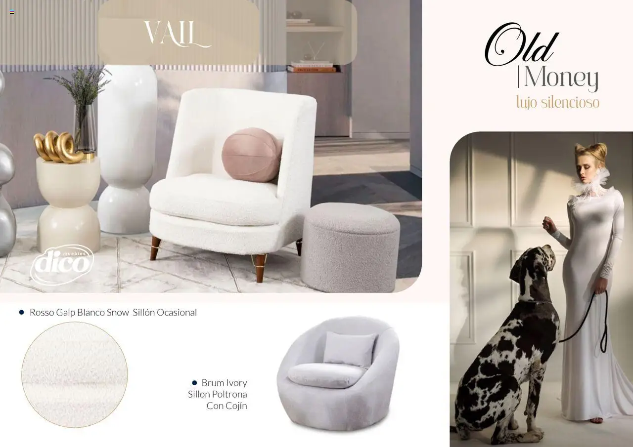 Nuevas ofertas de Muebles Dico válidas en toda la República Mexicana desde el 13.02.2025. ¡Encuentra las mejores ofertas en Muebles Dico catálogo Colección Old Money! | Página: 30 | Productos: Sillón