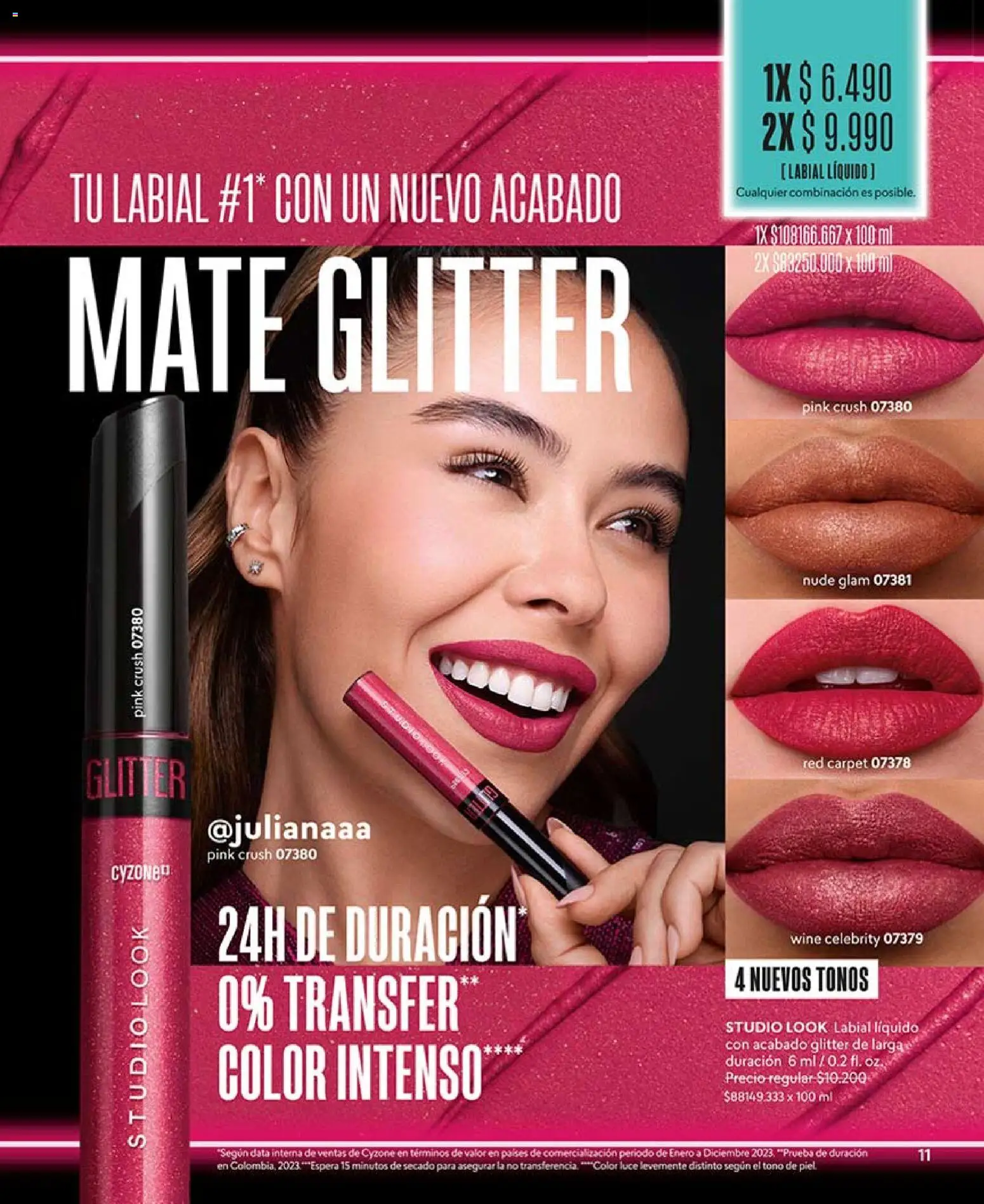 Catálogo CyZone Campaña 6 │ válido desde el 01.04.2026 | Página: 11 | Productos: Glitter, Mate, Labial