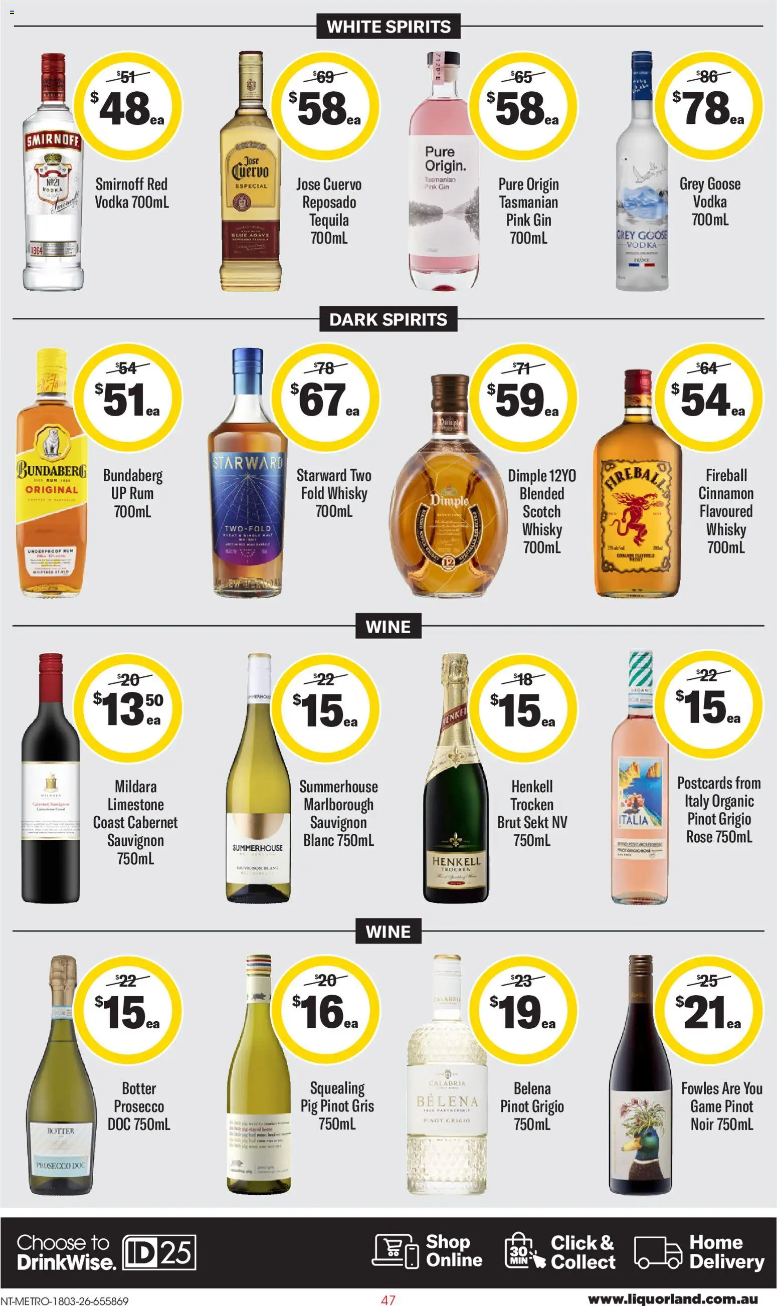 Coles catalogue - valid from 18.03.2026 | Page: 47 | Products: Vodka, Rum, Scotch, Wheat