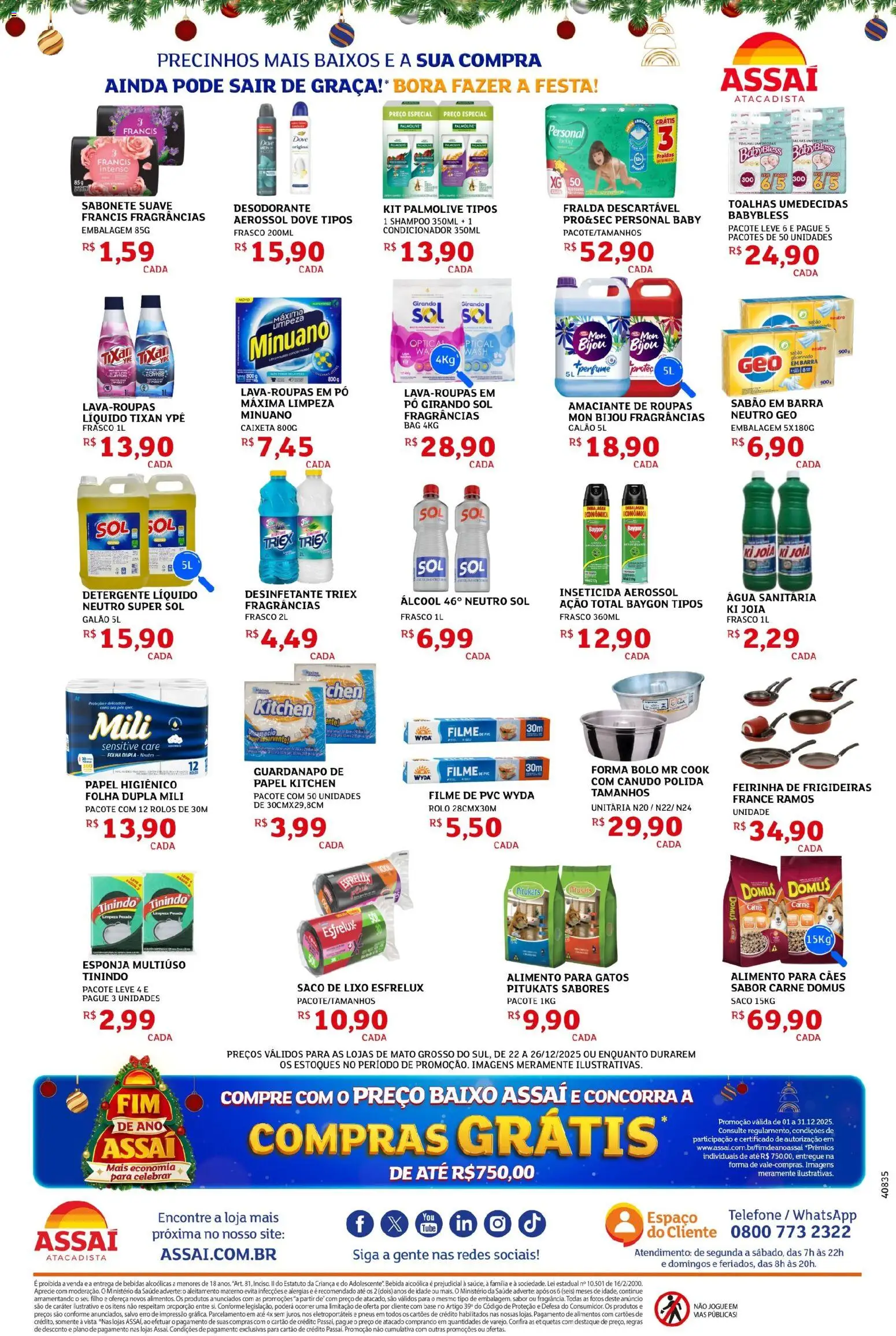 Assaí Atacadista Folheto - válido de 22.12.2025 | Página: 4 | Produtos: Shampoo, Detergente, Pneus, Guardanapo