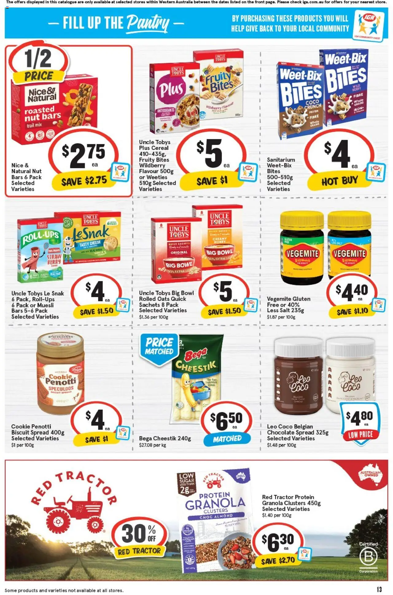 IGA catalogue - valid from 20.08.2025 | Page: 13 | Products: Granola, Honey, Cereal, Salt