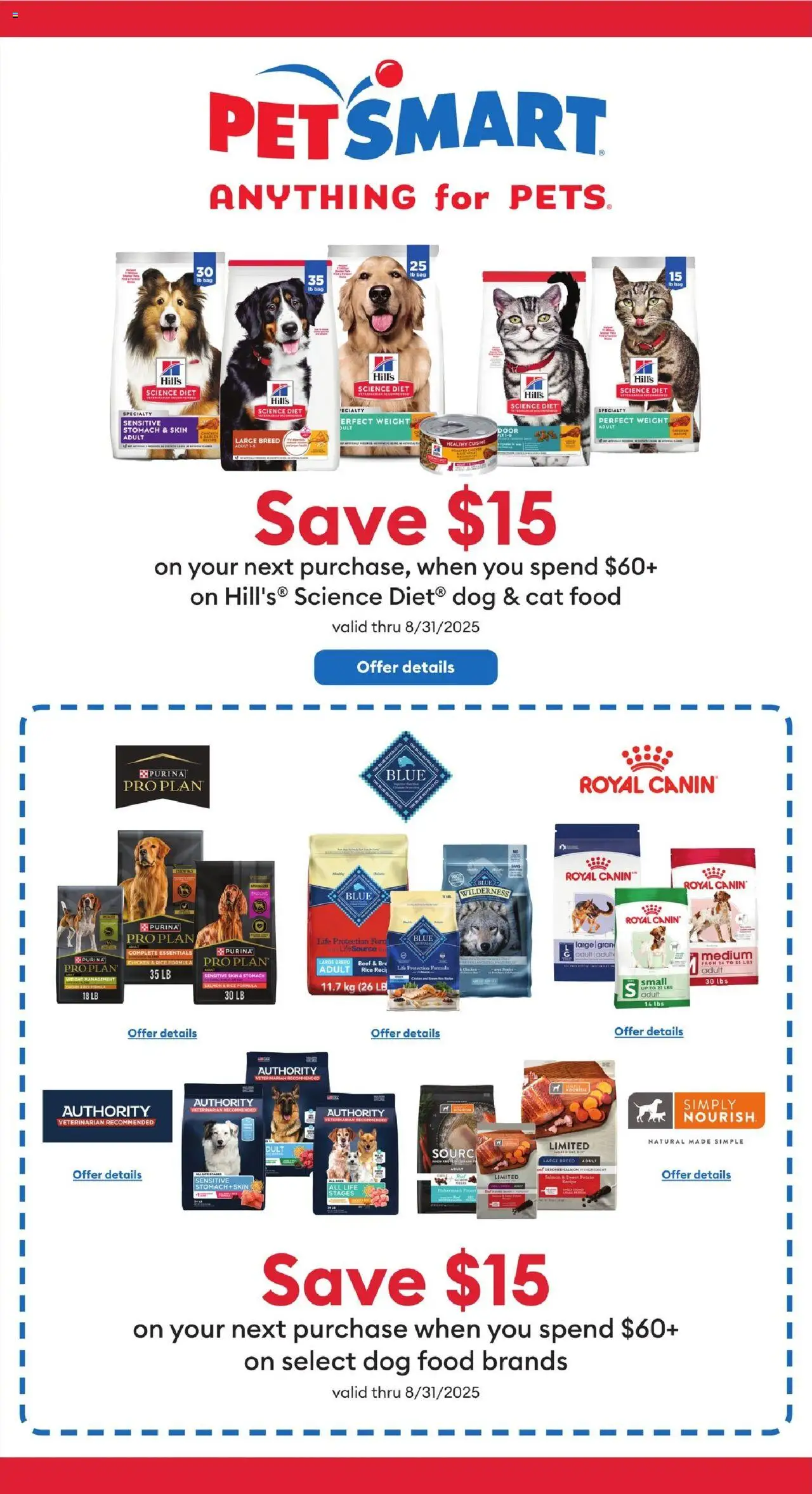 Petsmart flyer valid from 11.08.2025 | Page: 9 | Products: Rice, Beef, Bag, Chicken