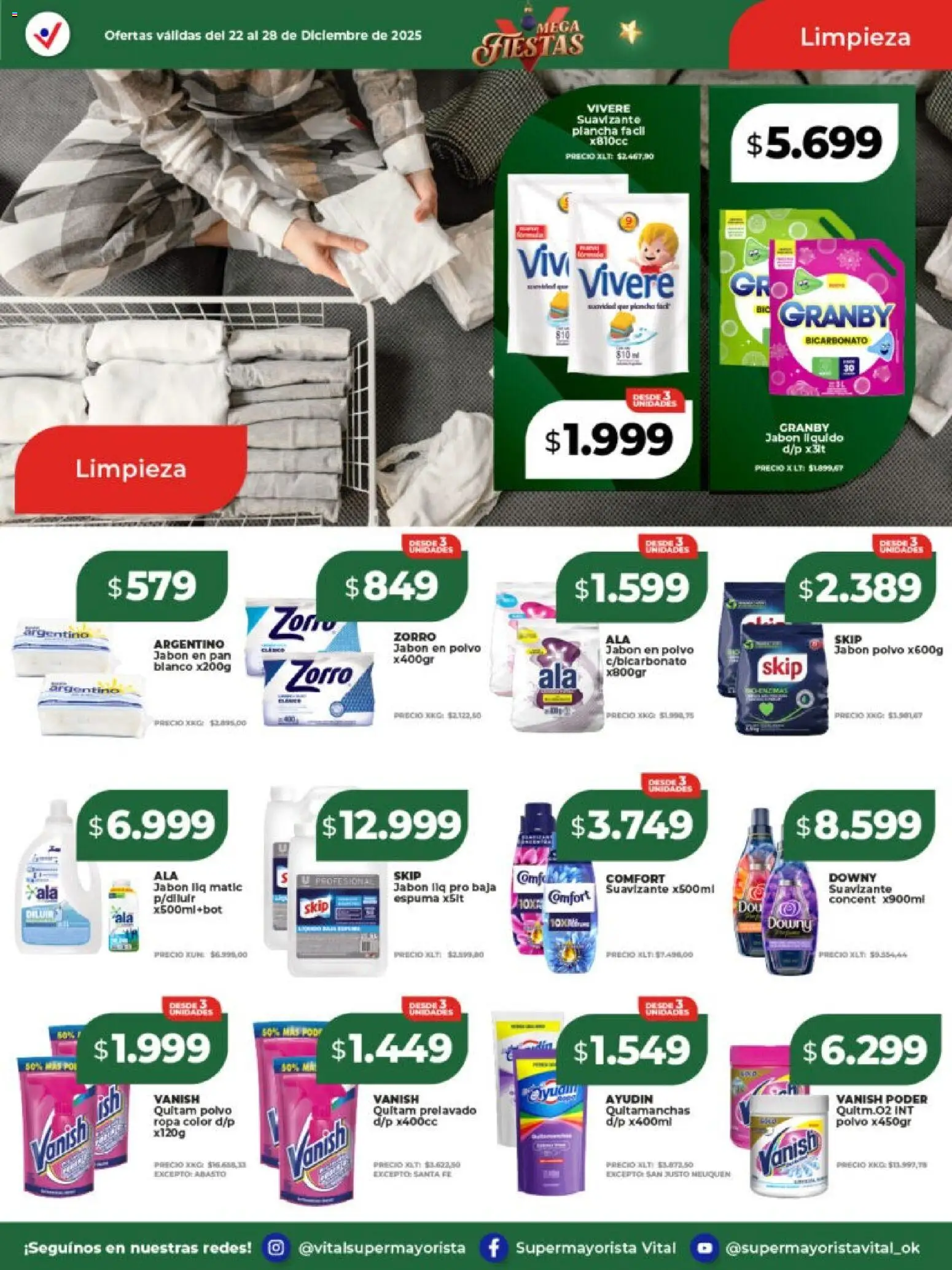 Vital - Ofertas - Bahía Blanca │ válido desde el 22.12.2025 | Página: 8 | Productos: Jabón líquido, Jabón, Jabón en polvo, Pan