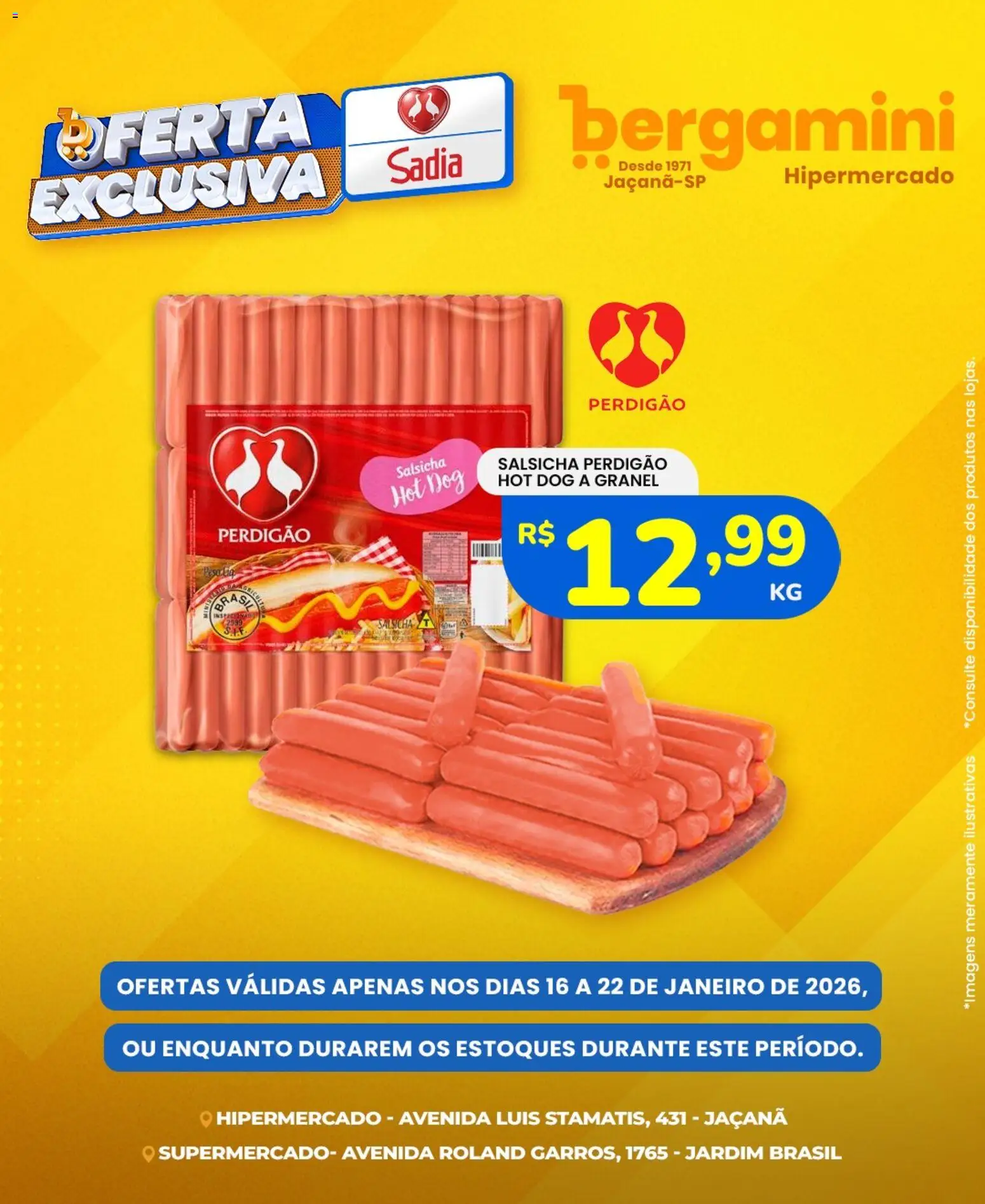 Supermercado Bergamini Folheto - válido de 16.01.2026 | Página: 7 | Produtos: Salsicha