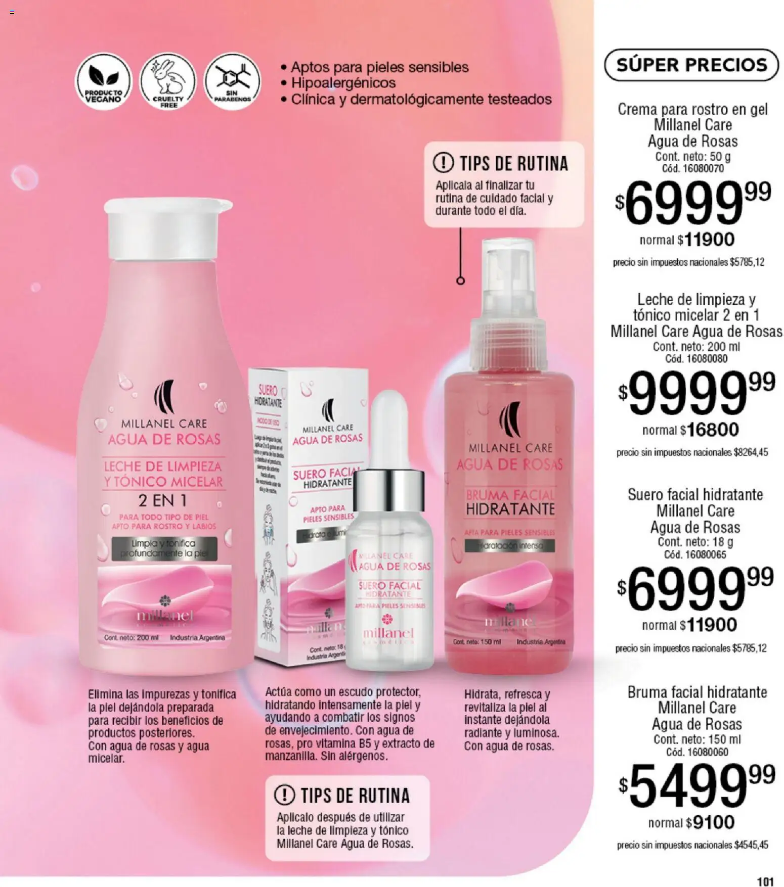Millanel - Catálogo │ válido desde el 05.01.2026 | Página: 101 | Productos: Agua, Leche, Radiante, Crema