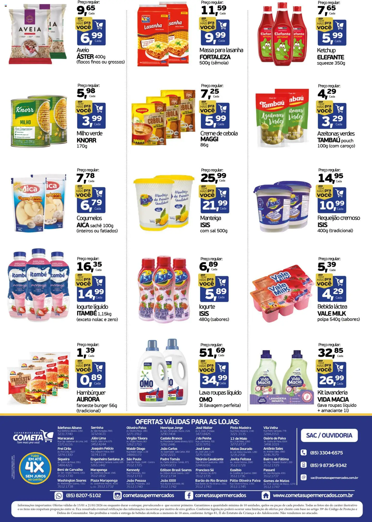 Cometa Supermercados Folheto - válido de 15.01.2026 | Página: 2 | Produtos: Azeitonas, Base, Creme, Bebida