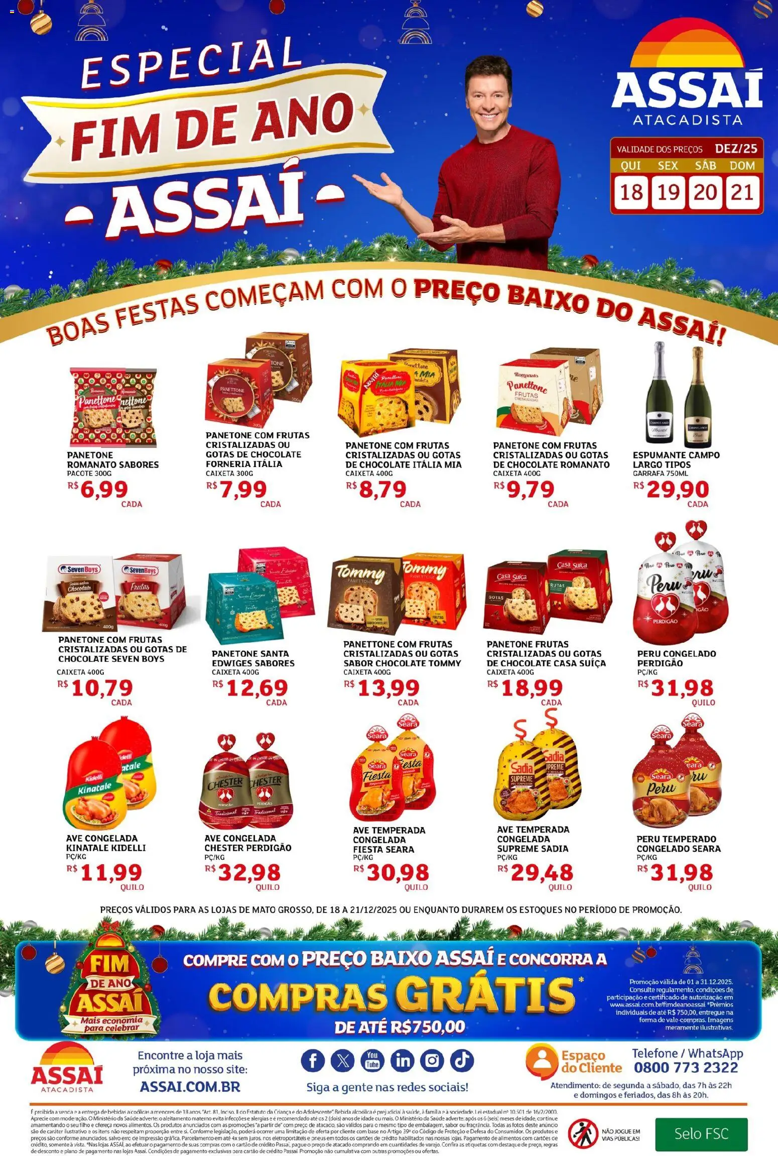 Assaí Atacadista Folheto - válido de 18.12.2025 | Página: 1 | Produtos: Espumante, Panettone, Panetone, Frutas cristalizadas