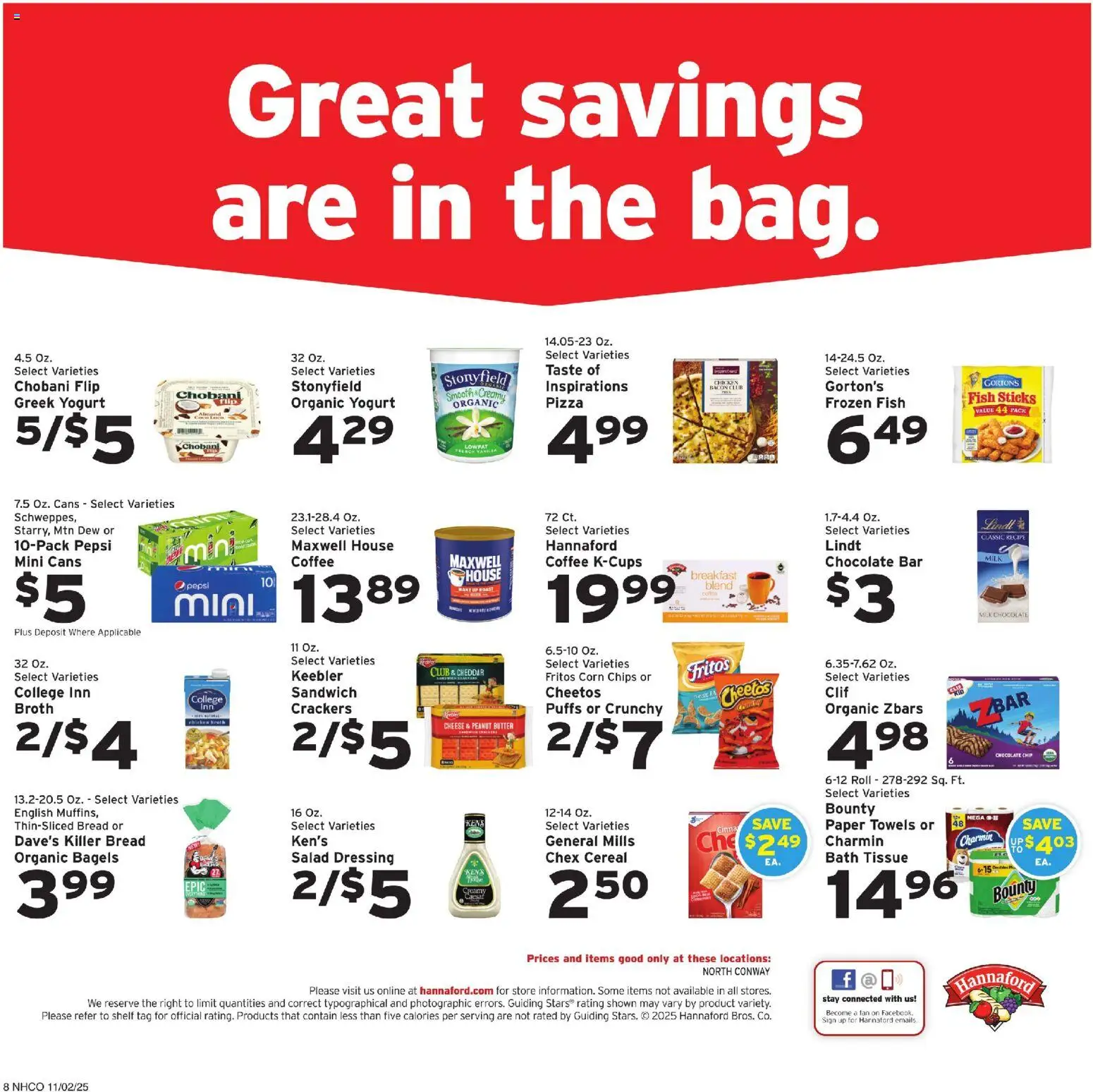 Hannaford Weekly Ad - valid from 02.11.2025 | Page: 12 | Products: Shelf, Milk, Cheese, Chocolate