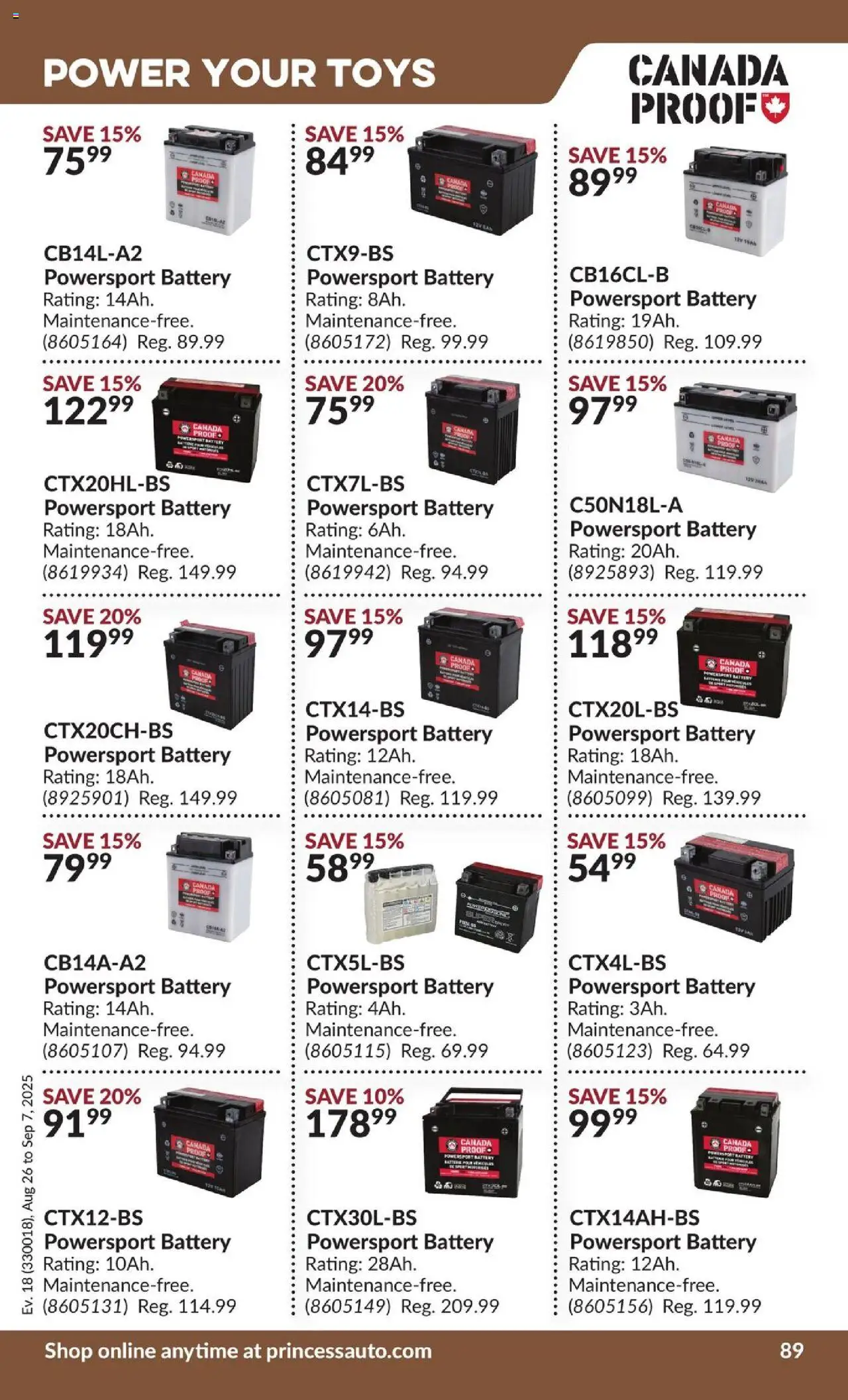 Princess Auto flyer valid from 26.08.2025 | Page: 95 | Products: Battery