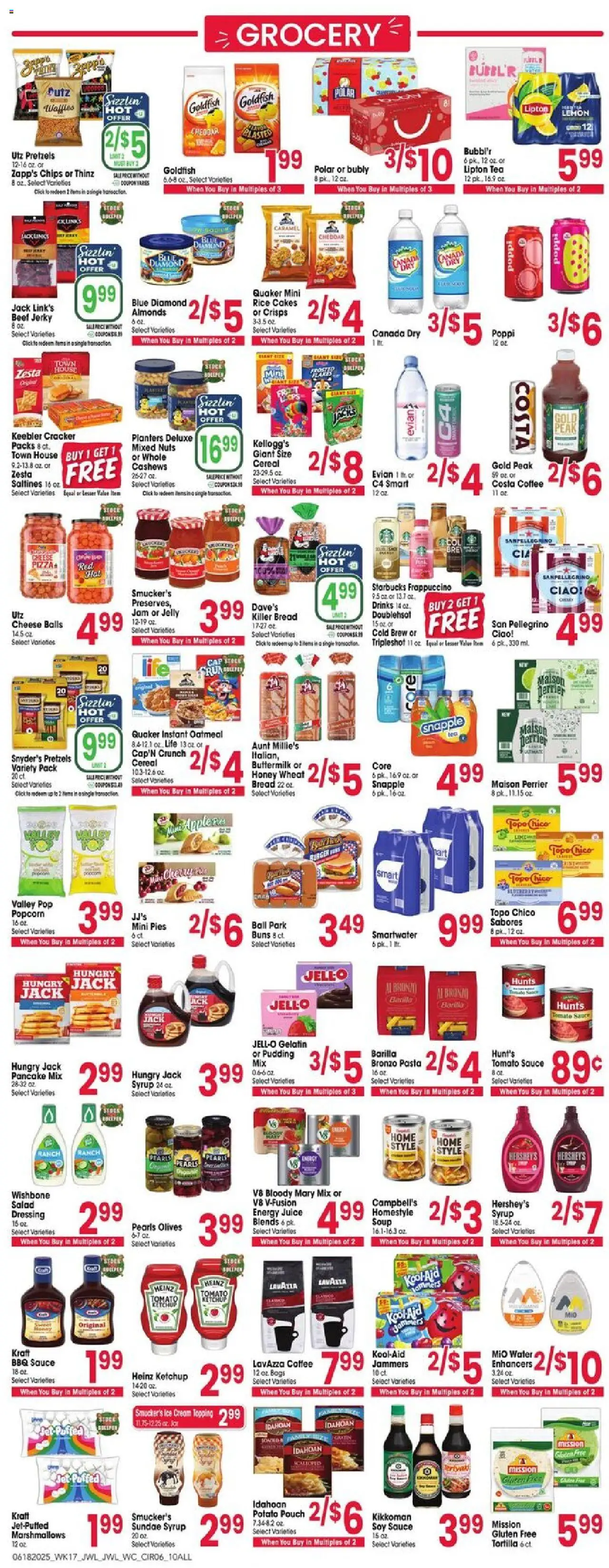 Jewel Osco Weekly Ad - IN - valid from 18.06.2025 | Page: 6 | Products: Bread, Rice, Sauce, Cap