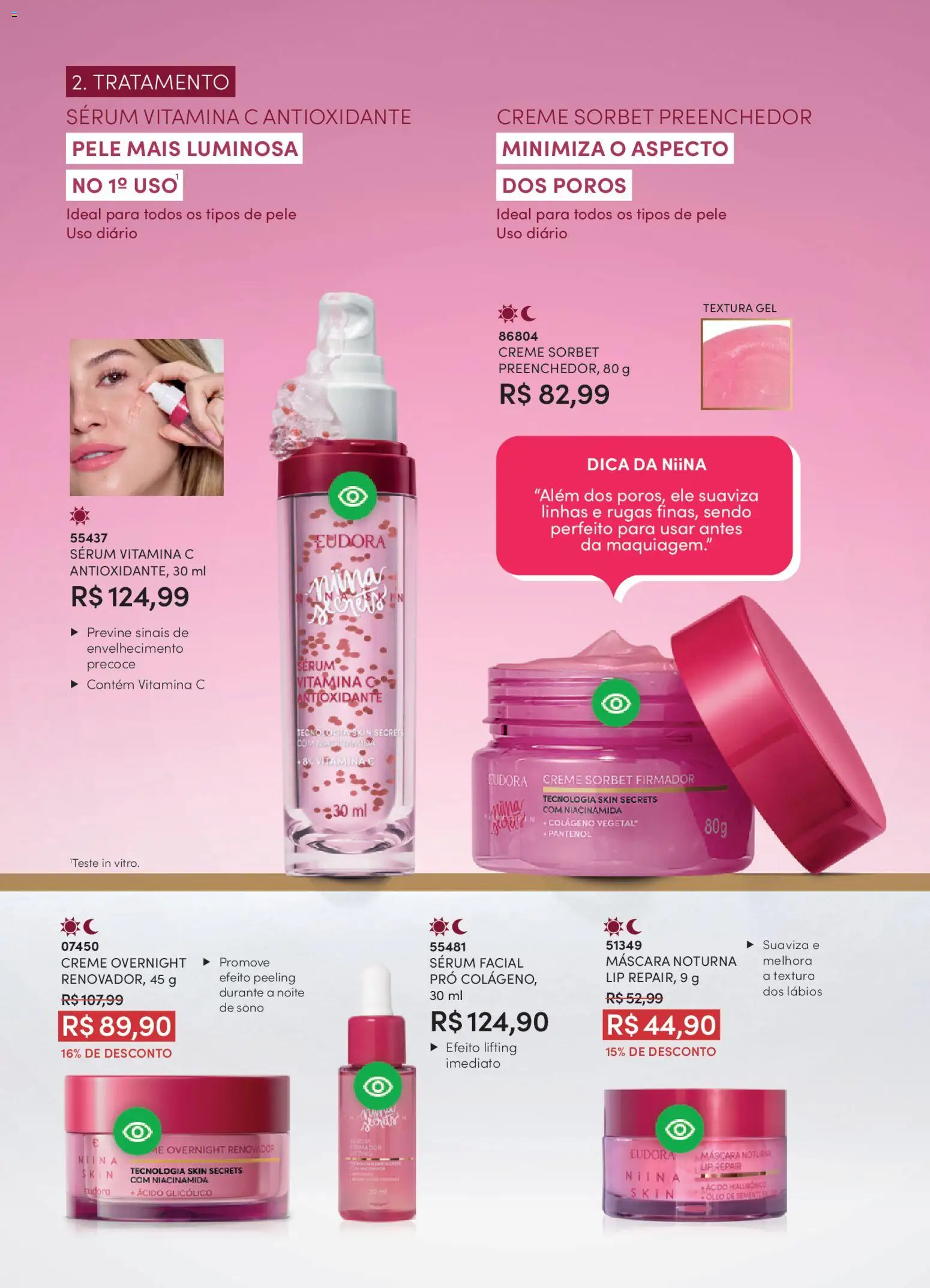 Eudora Folheto - válido de 19.02.2026 | Página: 74 | Produtos: Colágeno, Óleo, Creme, Vitamina c