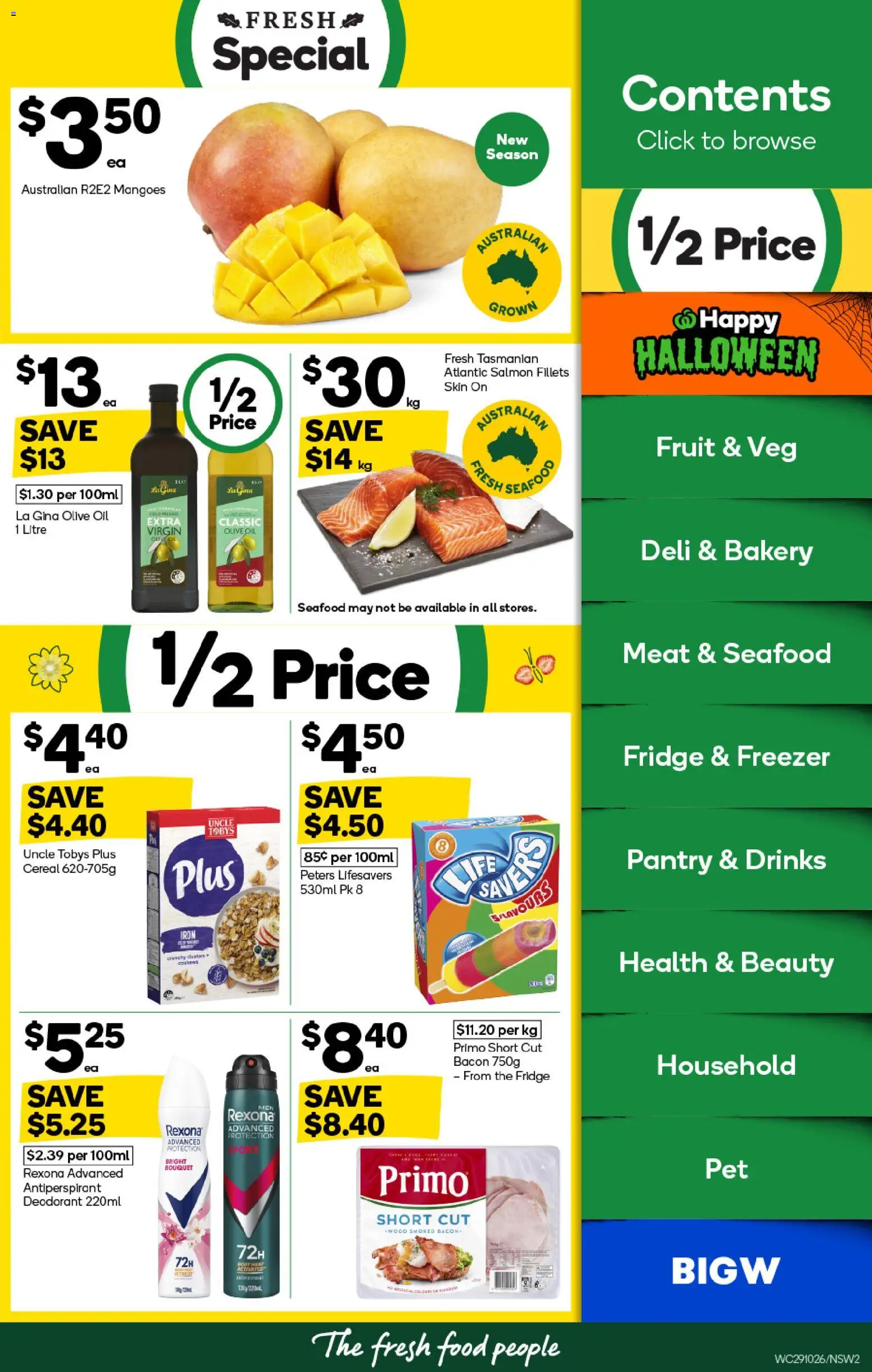 Woolworths catalogue - valid from 29.10.2025 | Page: 2 | Products: Bacon, Cereal, Olive oil, Freezer