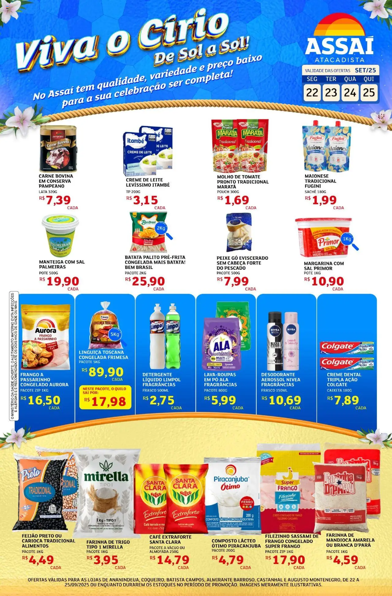Assaí Atacadista Folheto - válido de 22.09.2025 | Página: 1 | Produtos: Linguiça, Manteiga, Frango, Margarina