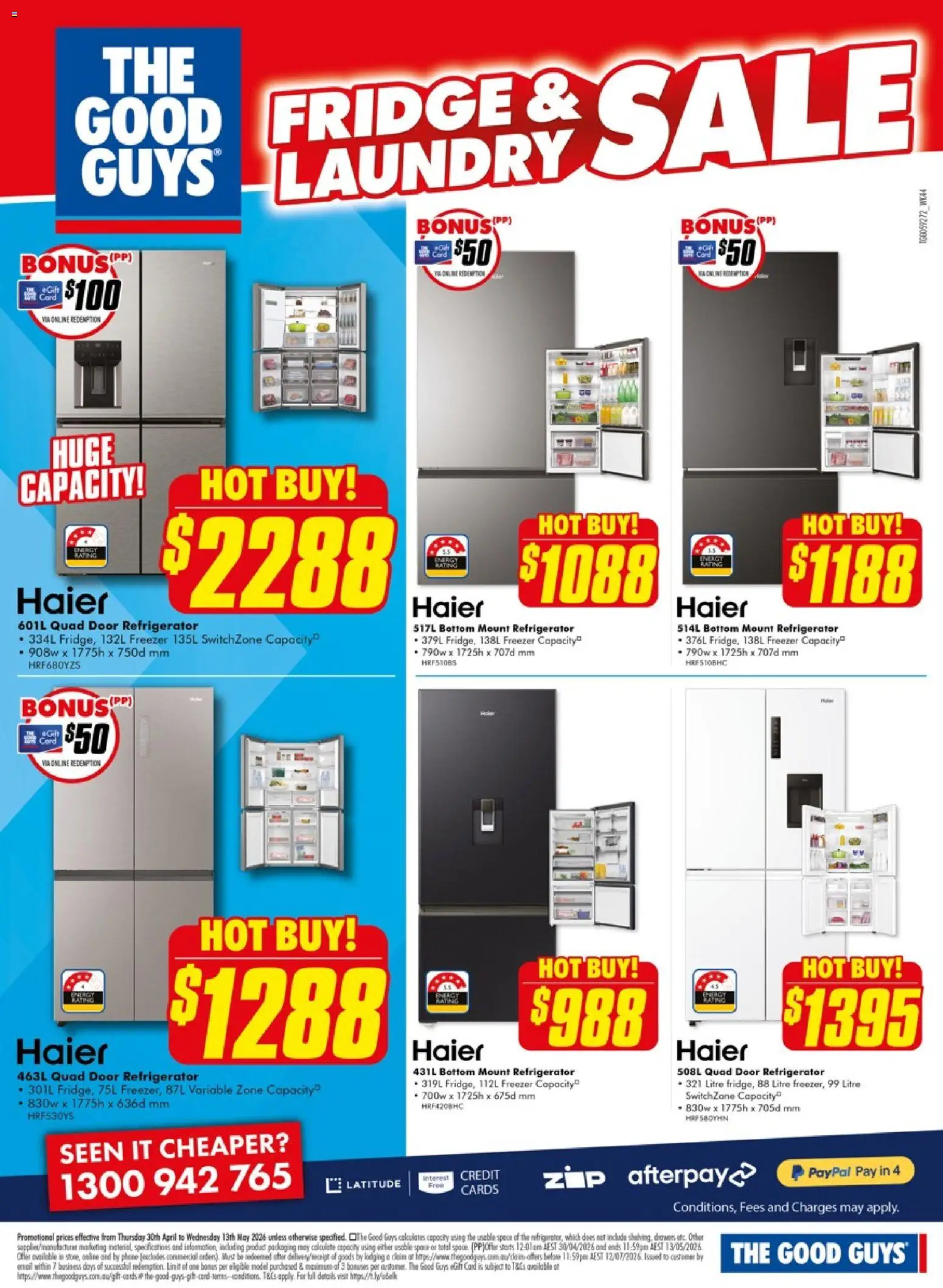 The Good Guys catalogue - valid from 30.04.2026 | Page: 15 | Products: Door, Fridge, Freezer, Refrigerator