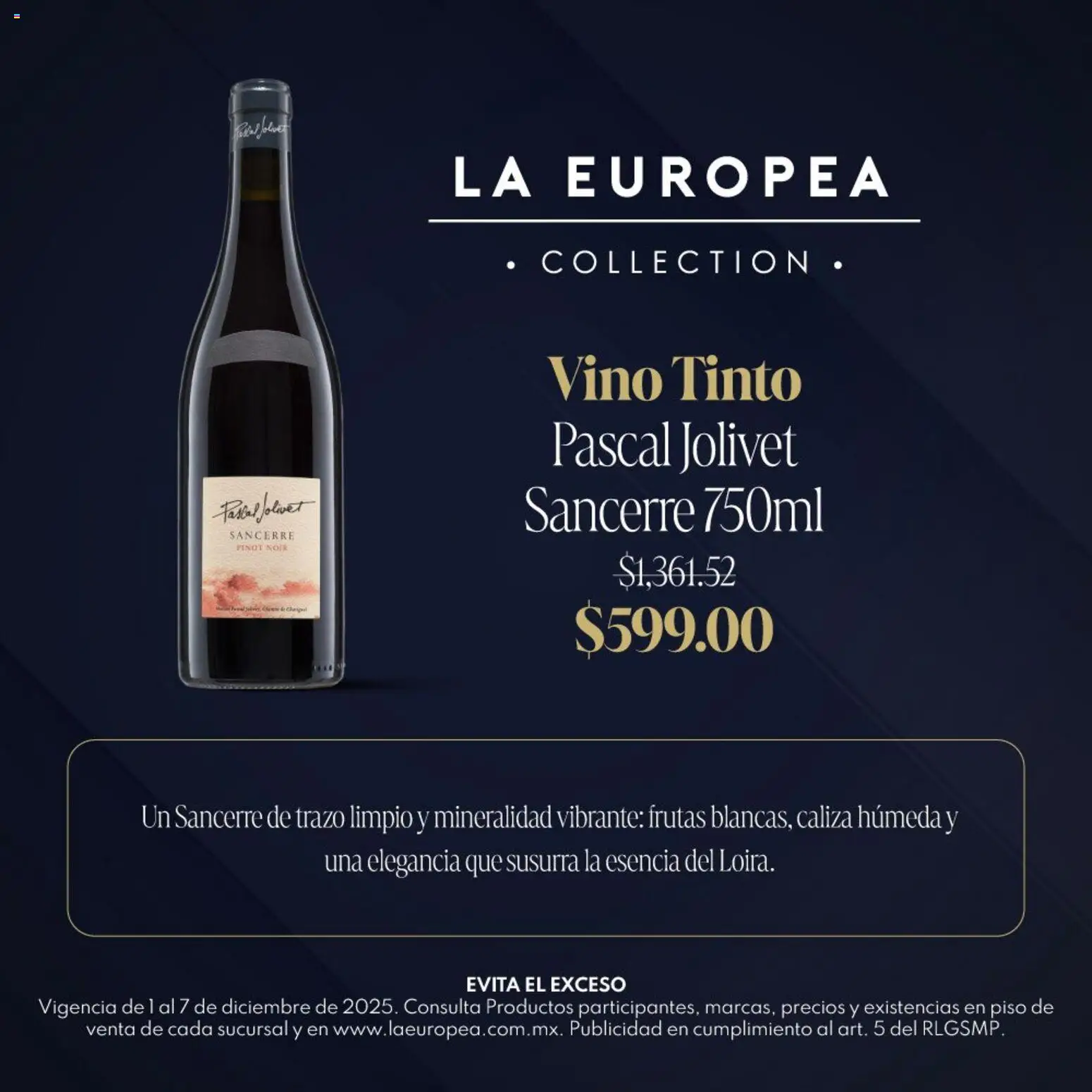 Nuevas ofertas de La Europea válidas en toda la República Mexicana desde el 01.12.2025. ¡Encuentra las mejores ofertas en La Europea catálogo Grandes Vinos! | Página: 3 | Productos: Vino