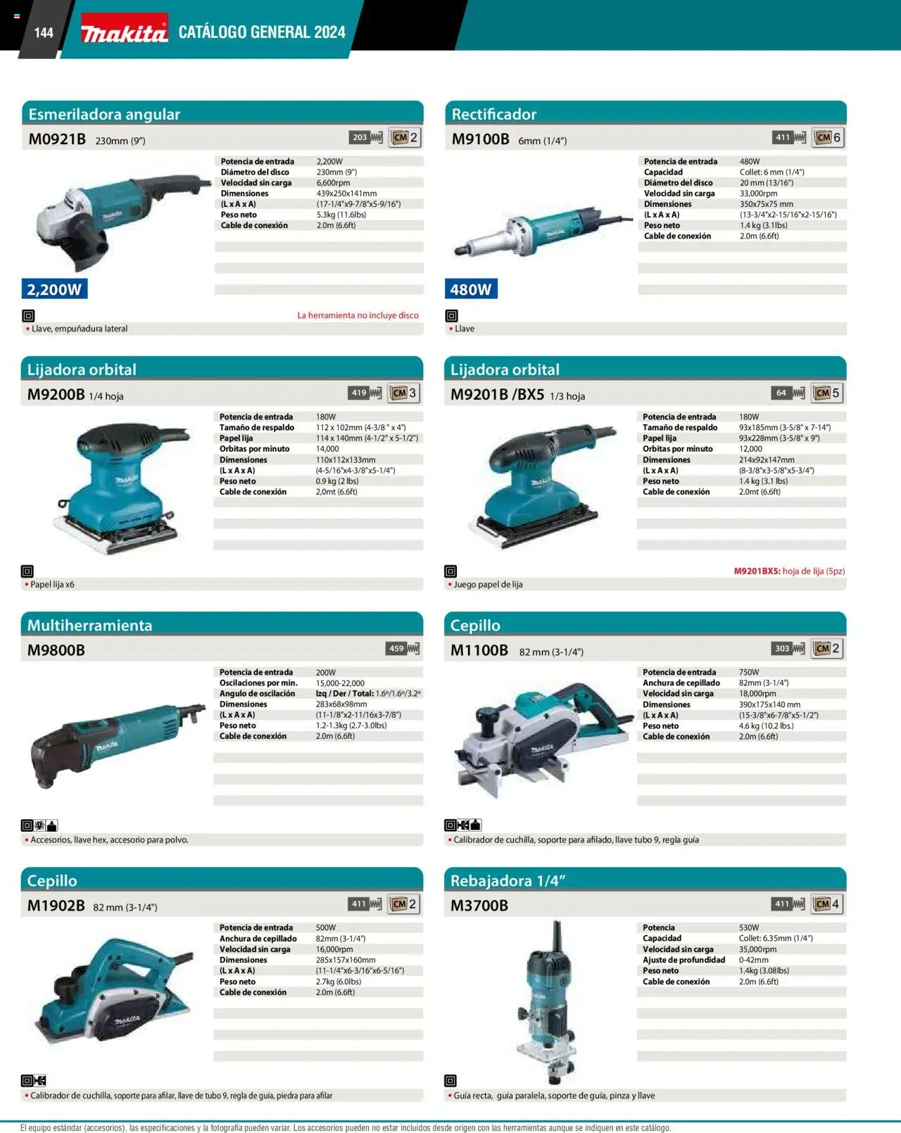Nuevas ofertas de Makita válidas en toda la República Mexicana desde el 17.04.2024. ¡Encuentra las mejores ofertas en Makita catálogo ! | Página: 144 | Productos: Cable, Lijadora, Juego, Disco