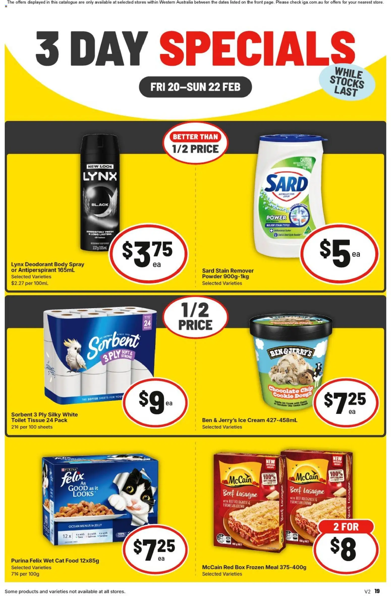 IGA catalogue - valid from 20.02.2026 | Page: 3 | Products: Powder, Chocolate, Deodorant, Ice cream