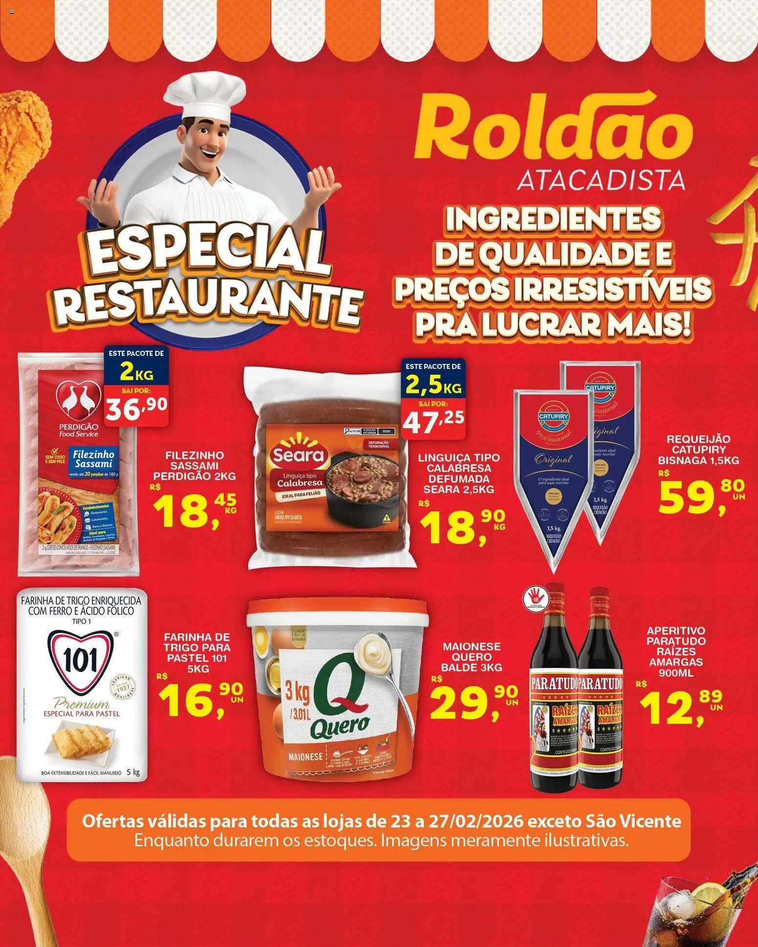 Roldão Folheto - válido de 23.02.2026 | Página: 1 | Produtos: Ferro, Catupiry, Requeijão, Balde