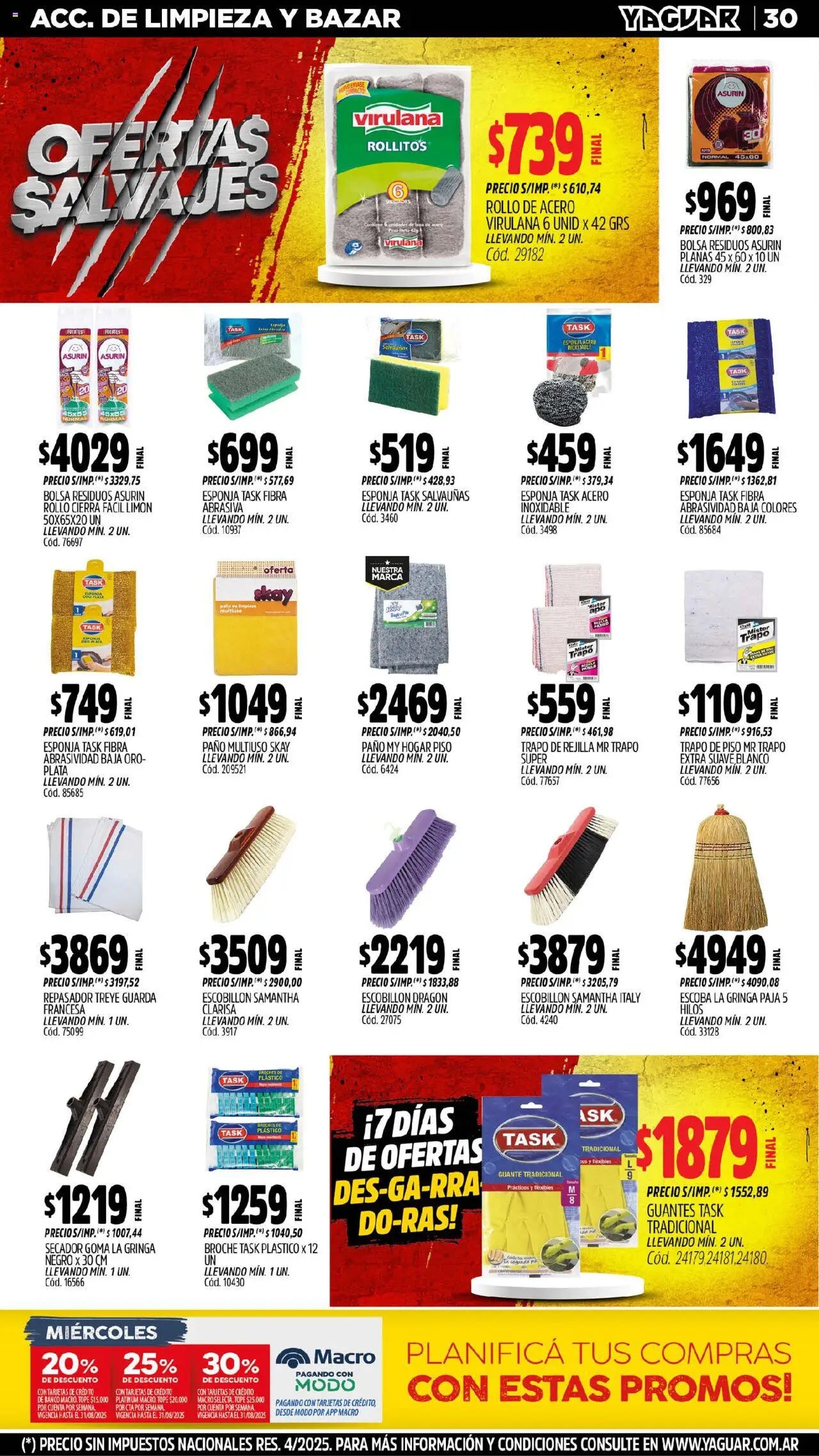 Yaguar - Chaco │ válido desde el 04.08.2025 | Página: 30 | Productos: Trapo de piso, Guante, Repasador, Guantes