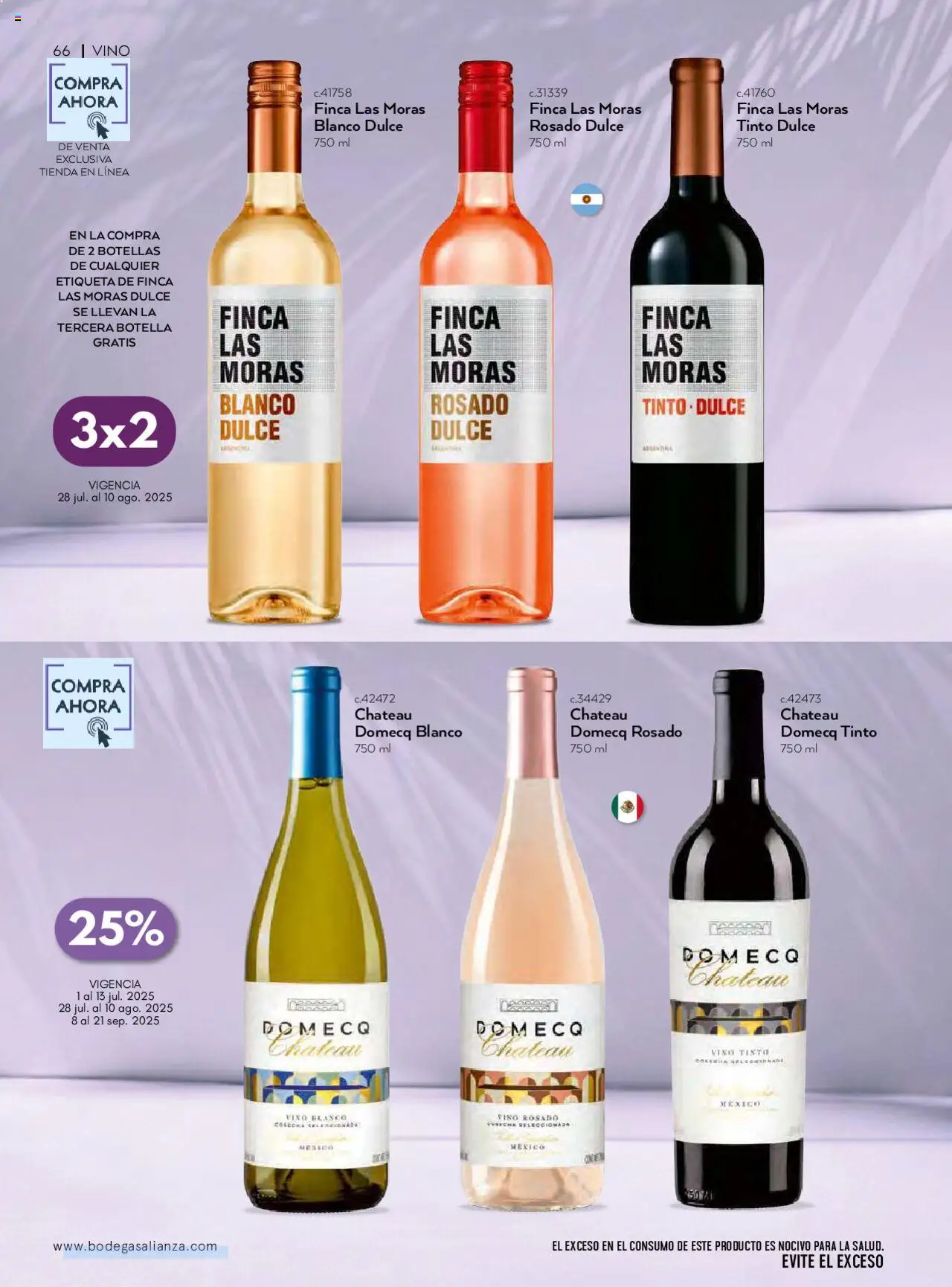 Nuevas ofertas de Bodegas Alianza válidas en toda la República Mexicana desde el 01.07.2025. ¡Encuentra las mejores ofertas en Bodegas Alianza catálogo Cava Morada! | Página: 68 | Productos: Botella, Vino