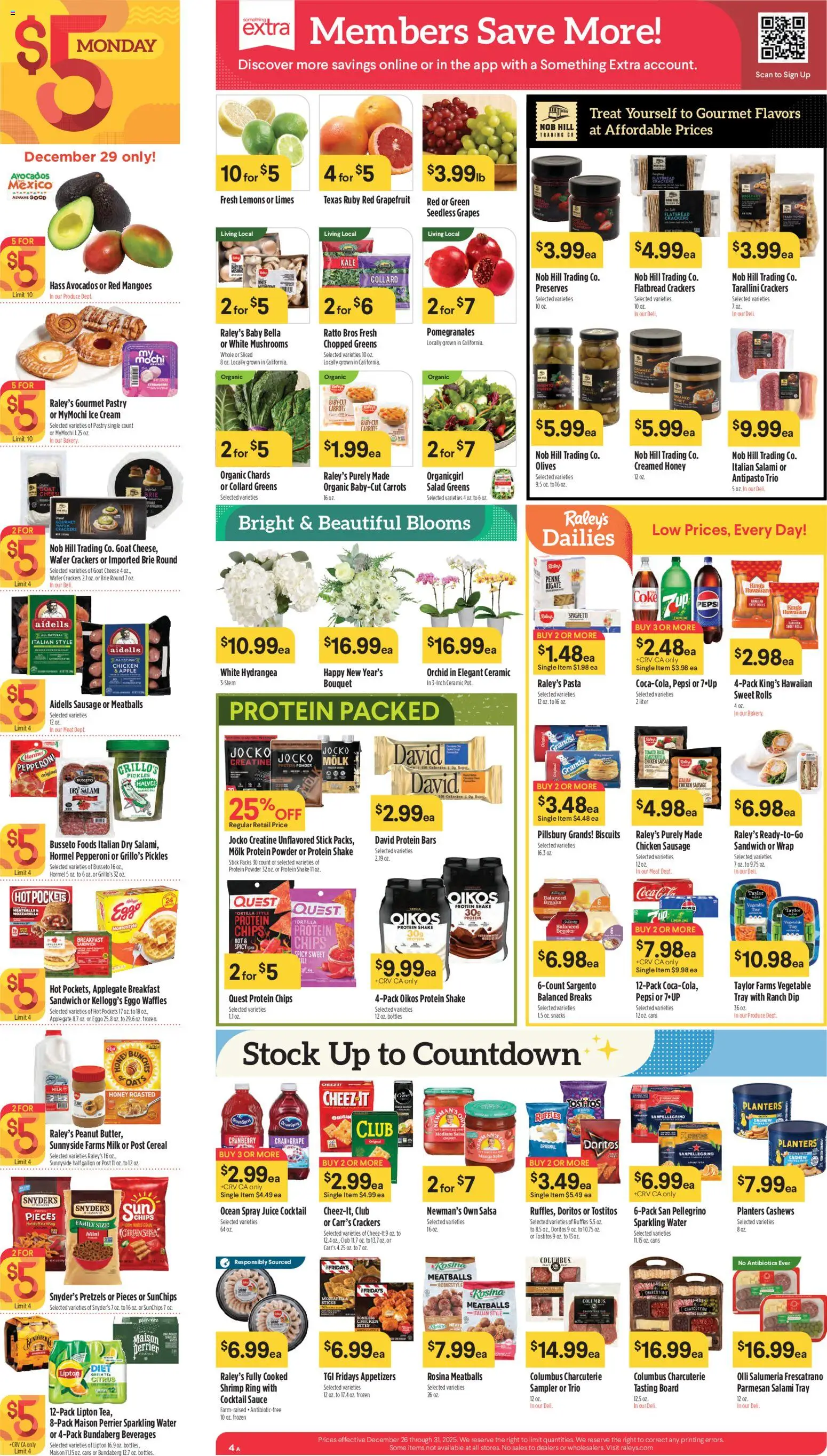 Raley's Weekly Ad - valid from 26.12.2025 | Page: 4 | Products: Ring, Salami, Salad, Grapes