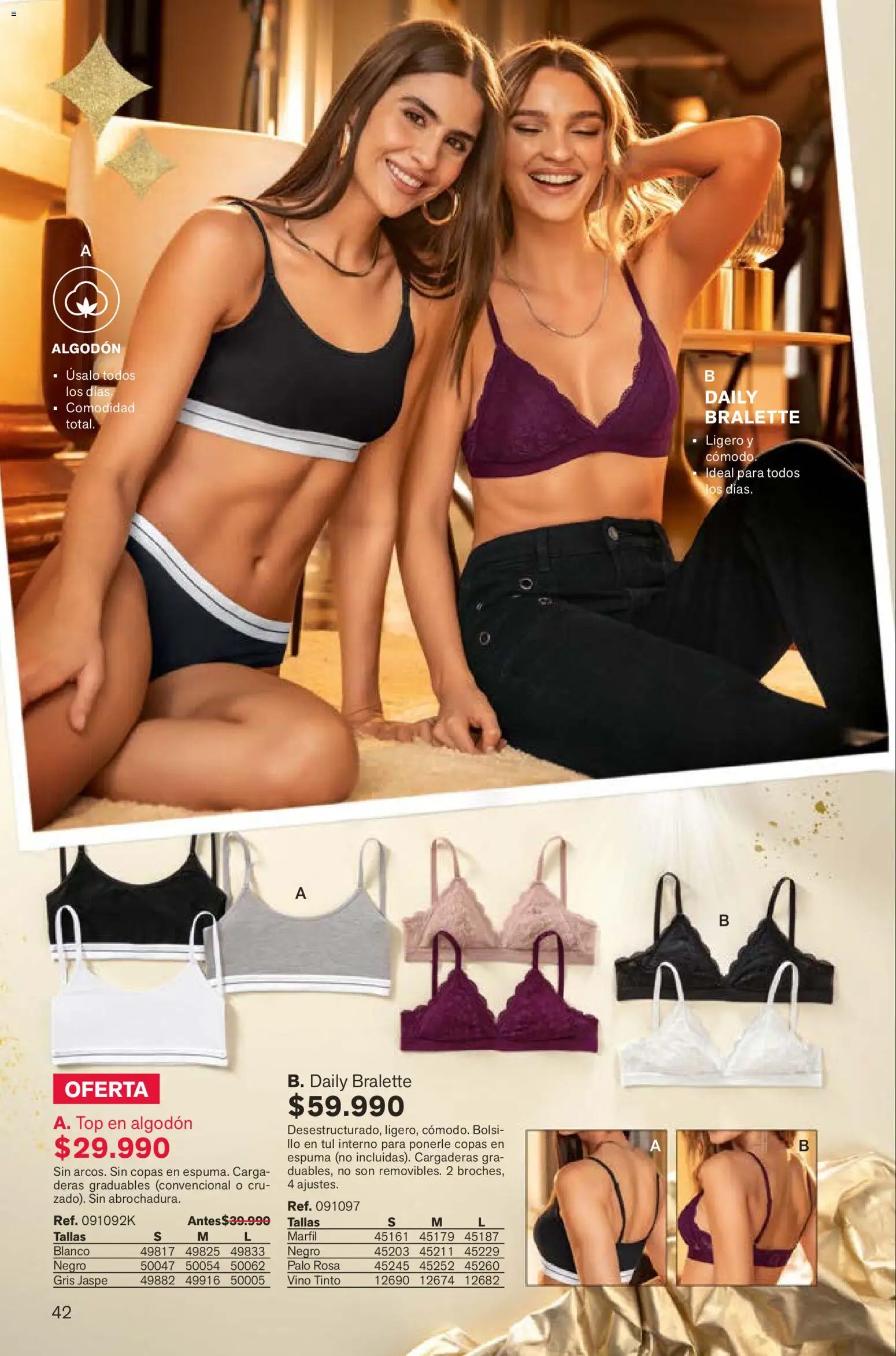 Leonisa revista - valida desde el 07.12.2025 | Página: 42 | Productos: Espuma, Algodón, Top, Vino