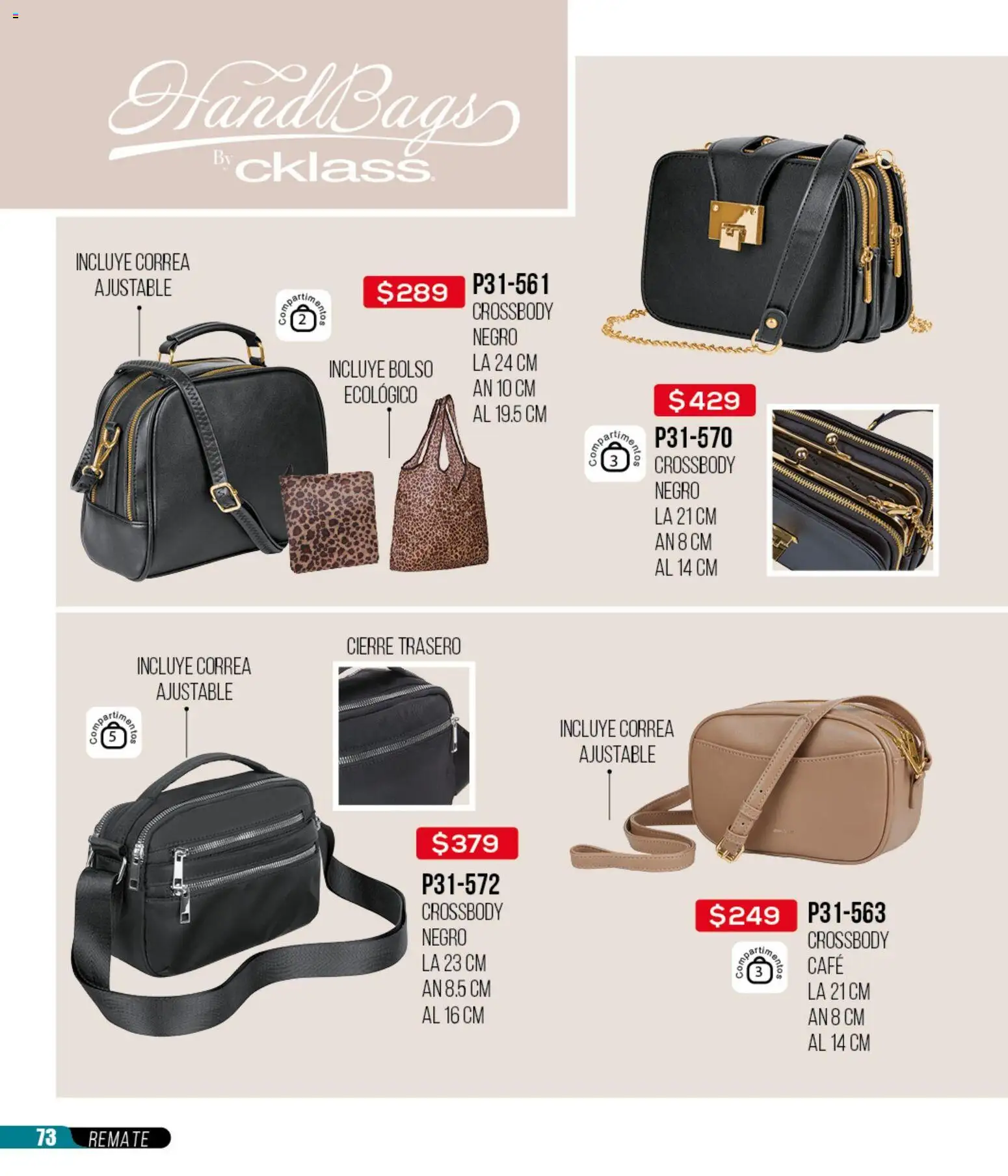 Nuevas ofertas de Cklass válidas en toda la República Mexicana desde el 16.02.2026. ¡Encuentra las mejores ofertas en Cklass catálogo Remate Ropa! | Página: 74 | Productos: Bolso, Café