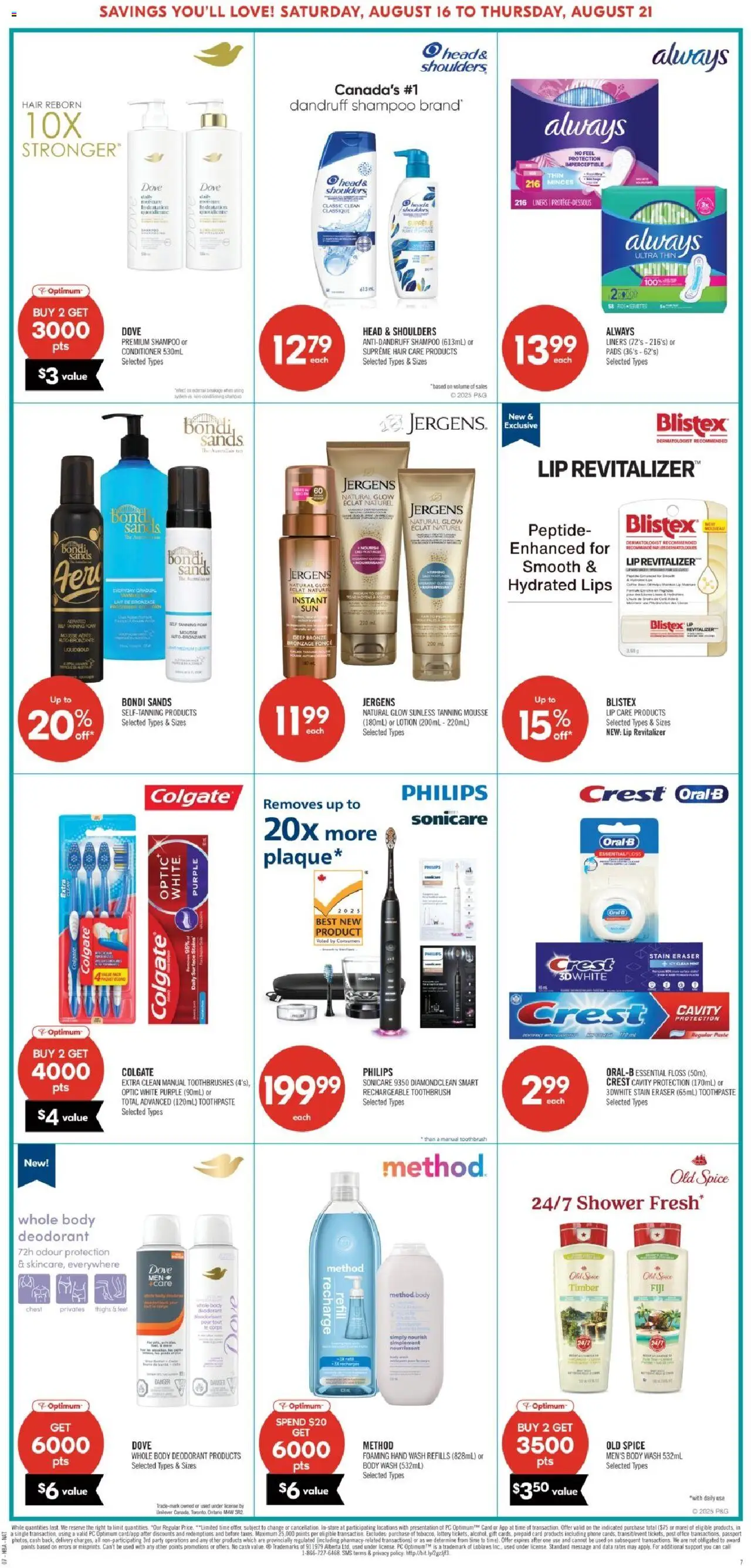 Shoppers flyer valid from 16.08.2025 | Page: 14 | Products: Phone, PC, Conditioner, Deodorant